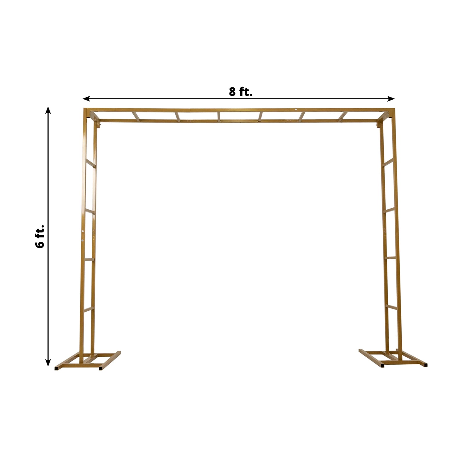 6ftx8ft Gold Rectangular Arbor - Freestanding 6' High Over the Table Stand, Backdrop Stand with Double Frame for Floral Balloon Décor