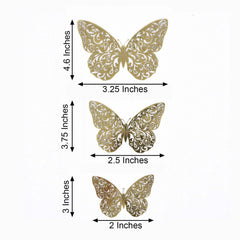 12-Pack 3D Butterfly Wall Decals, DIY Removable Mural Stickers Gold Cake Decorations Eye-Catching Design