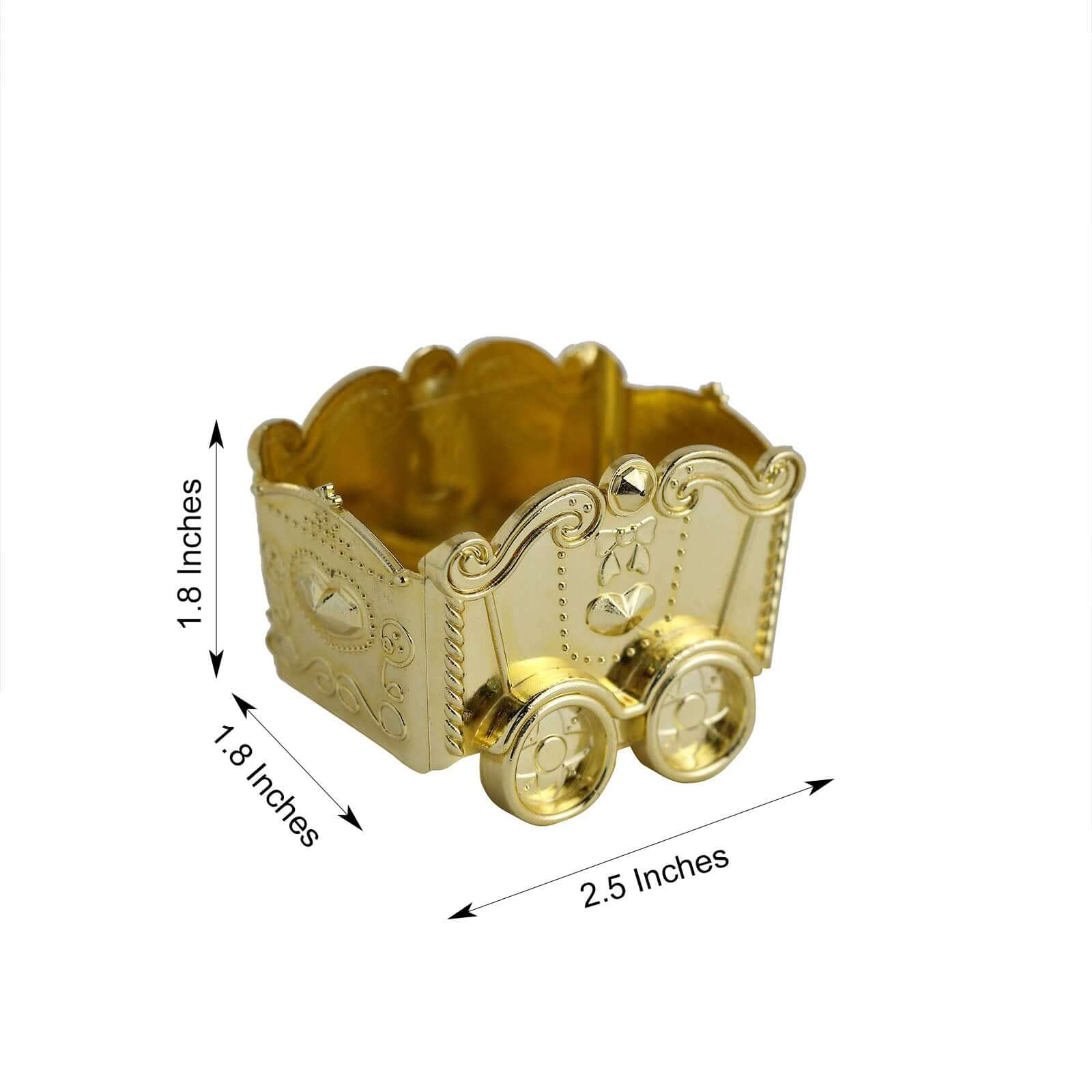 12 Pack 2.5" Gold Mini Chariot Treat Party Favor Boxes, Small Candy Container Gift Boxes