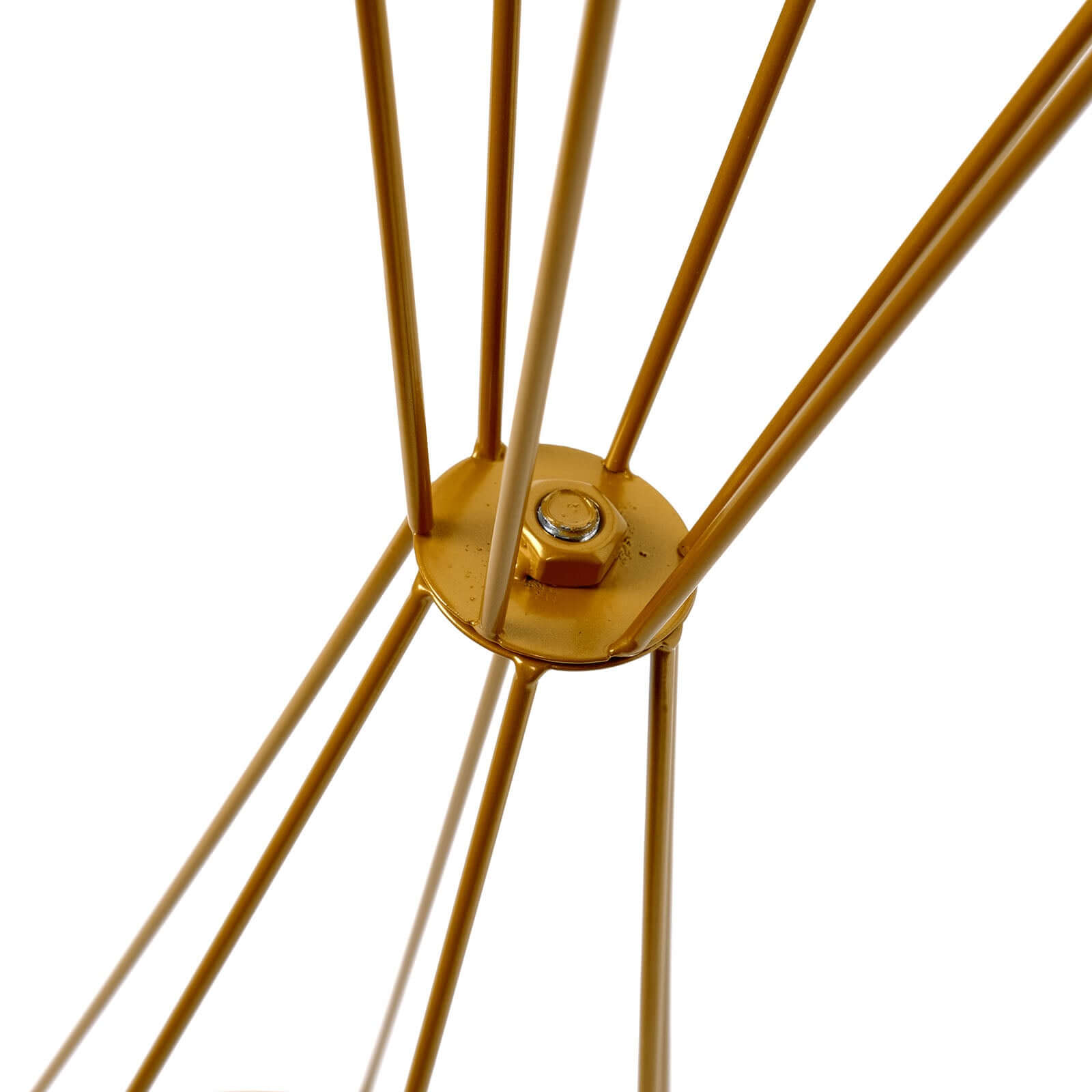 Dual Cone Reversible Flower Stand Gold Metal Geometric Pedestal - Wedding Centerpiece 27"