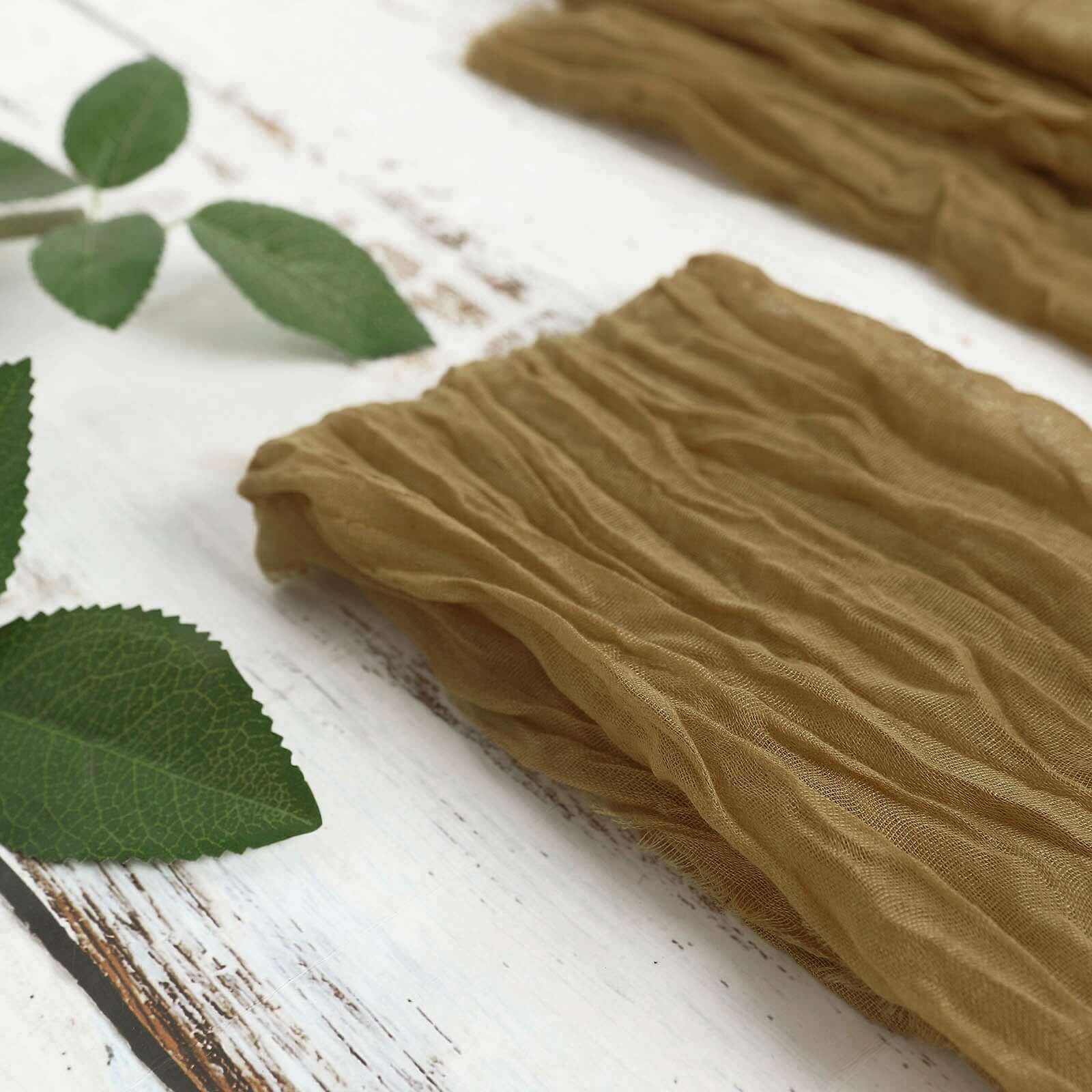 5 Pack Gauze Cheesecloth 24"x19" Napkins Gold Reusable Dinner Napkins for Boho Farmhouse Style Events