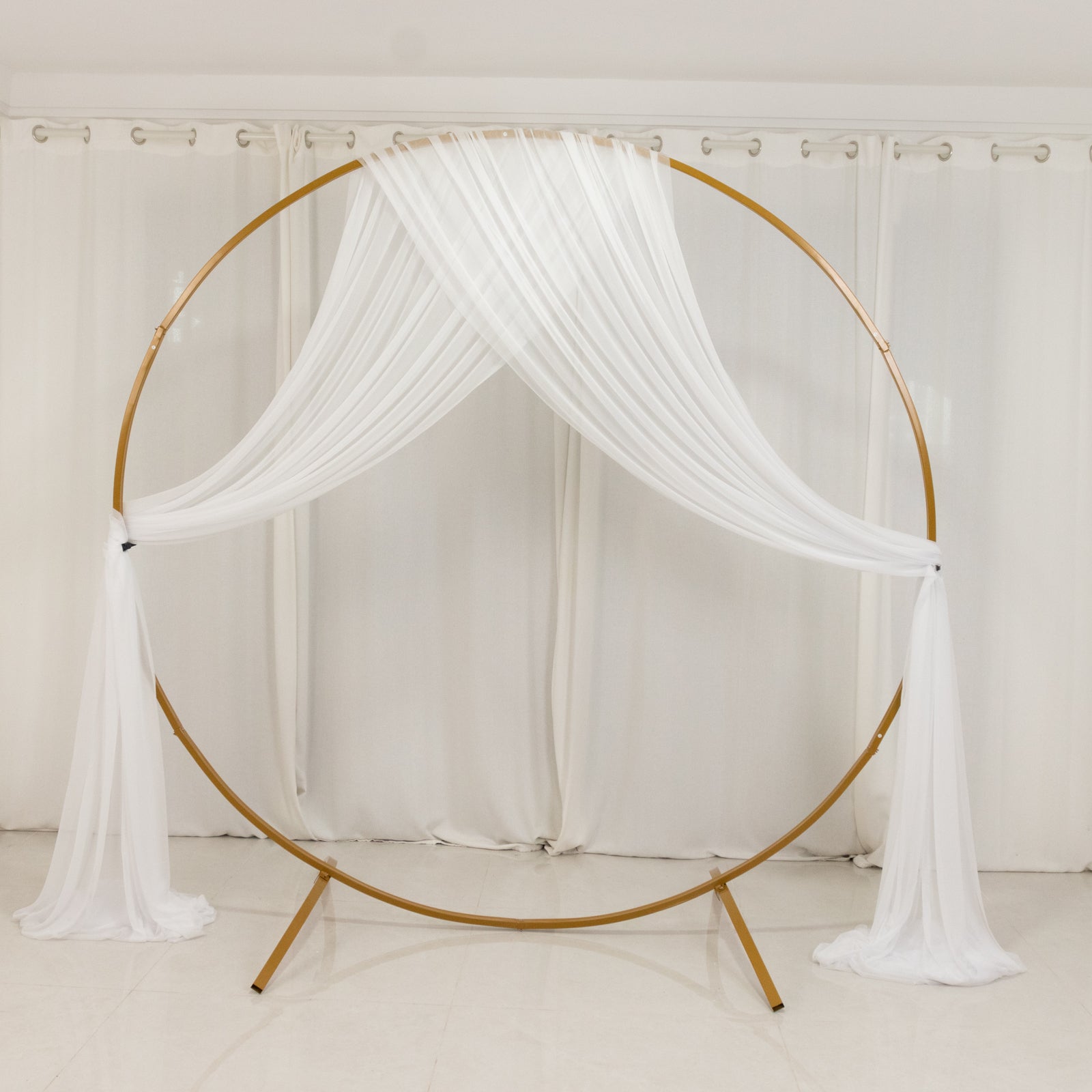 White Sheer Backdrop Drape – 5ftx32ft Wedding Arch & Ceiling Decor Panel, Wrinkle Free with Soft Shimmer