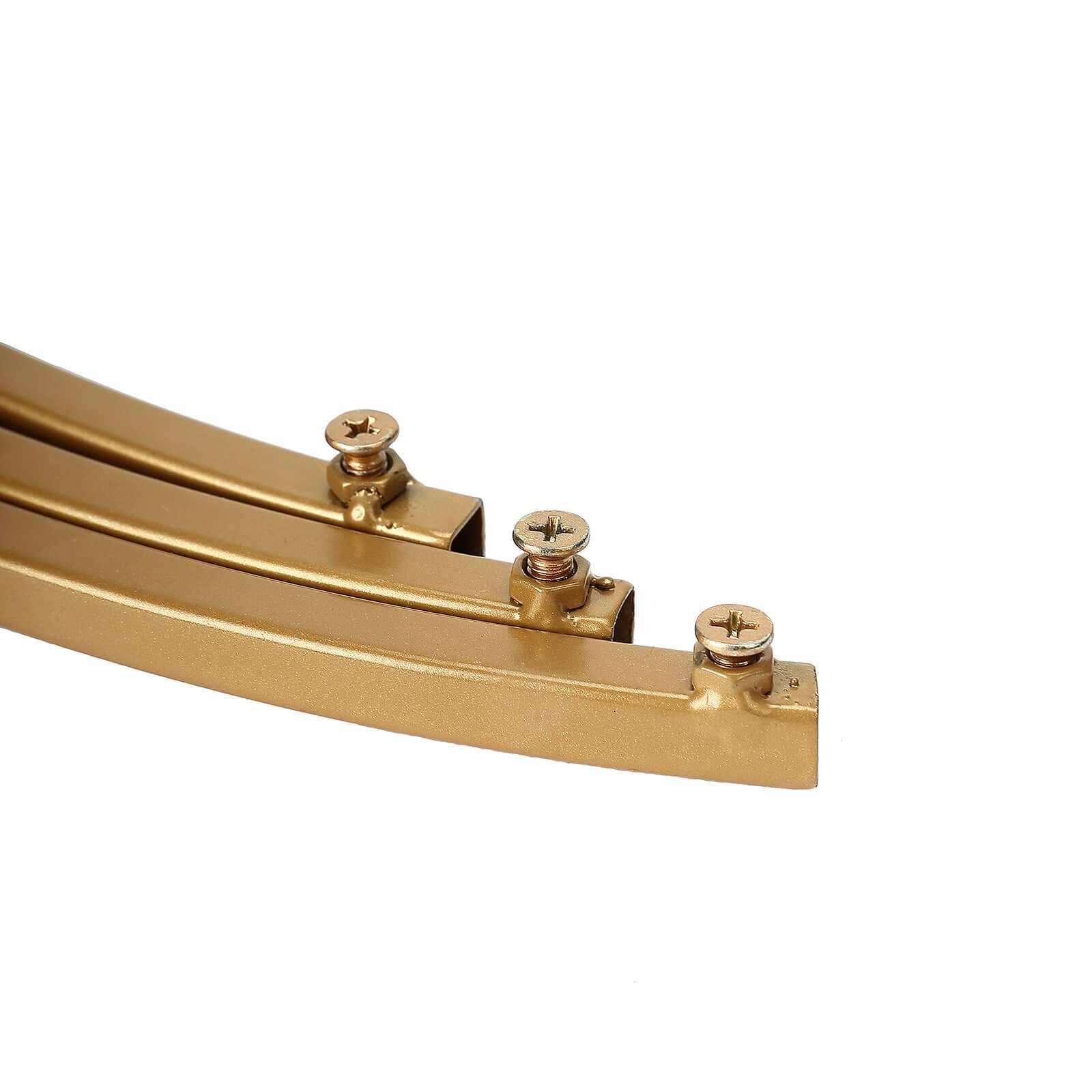 20" Gold Round Arch Wedding Centerpiece, Metal Hoop Wreath Tabletop Decor