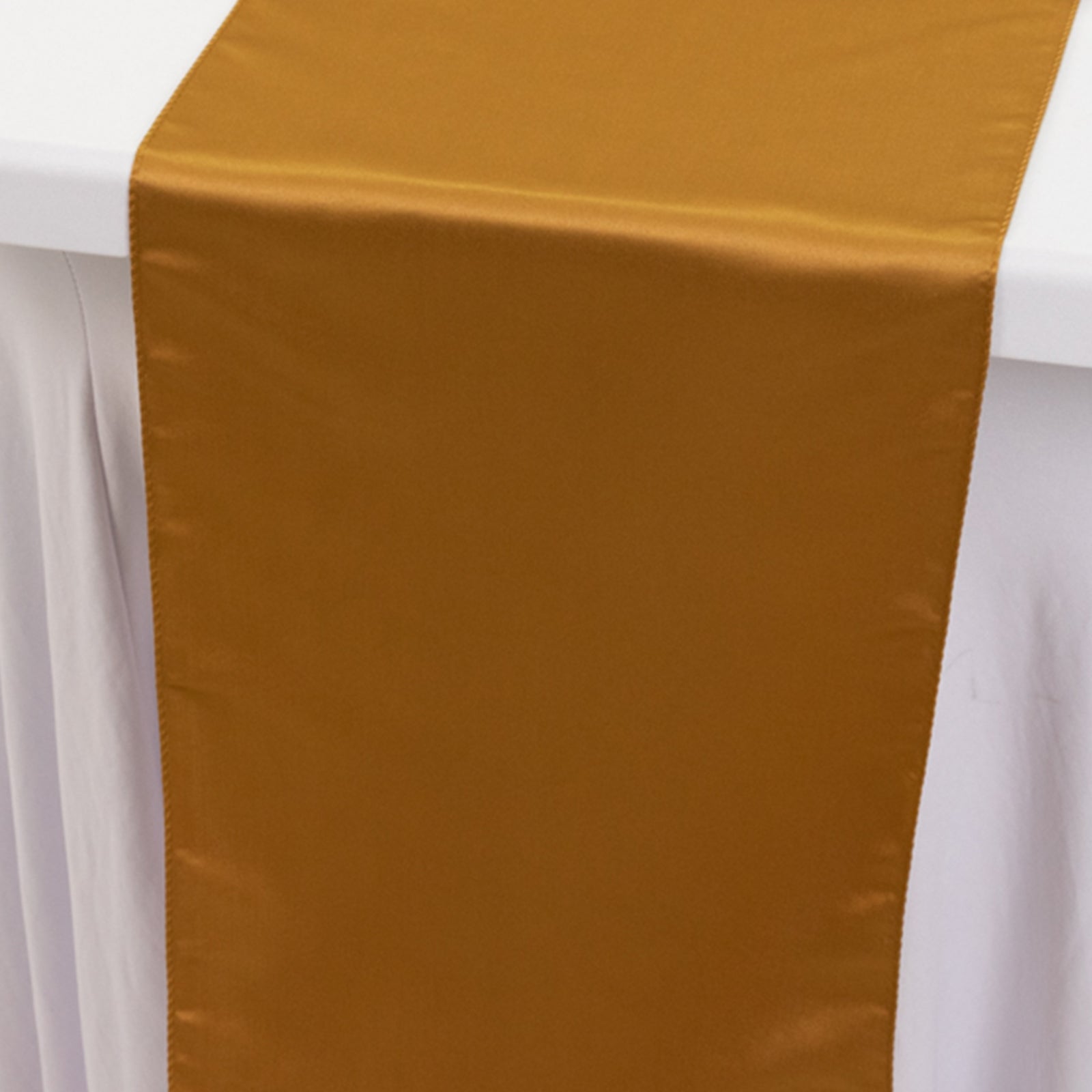 Lamour Satin 12"x108" Table Runner Gold - Smooth & Lustrous Wedding Decor