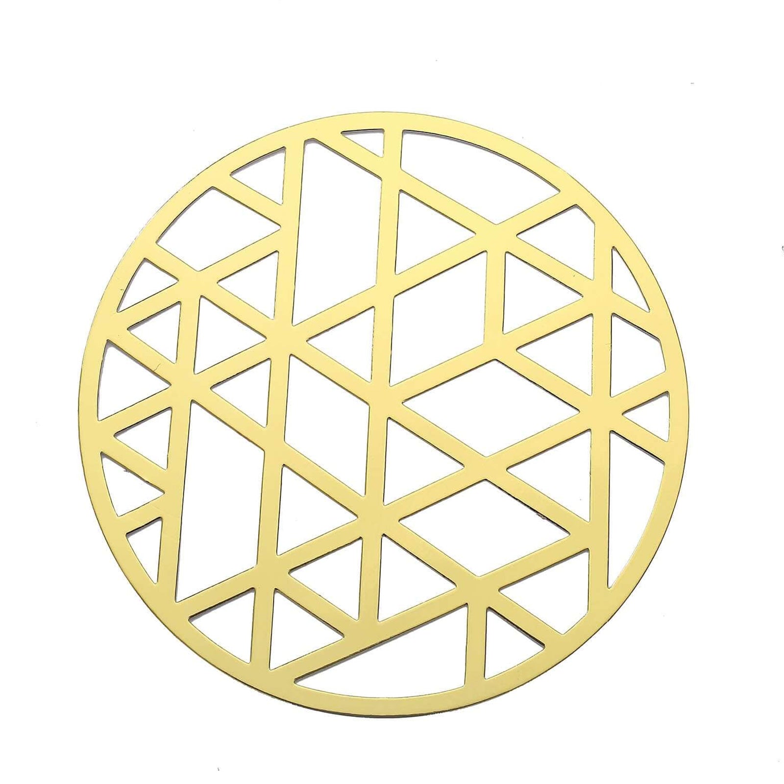 6-Pack Disposable Table Placemats in Metallic Gold Laser Cut Geometric Triangle Design - 700GSM Cardboard Placemats for Glamorous Table Settings 13"