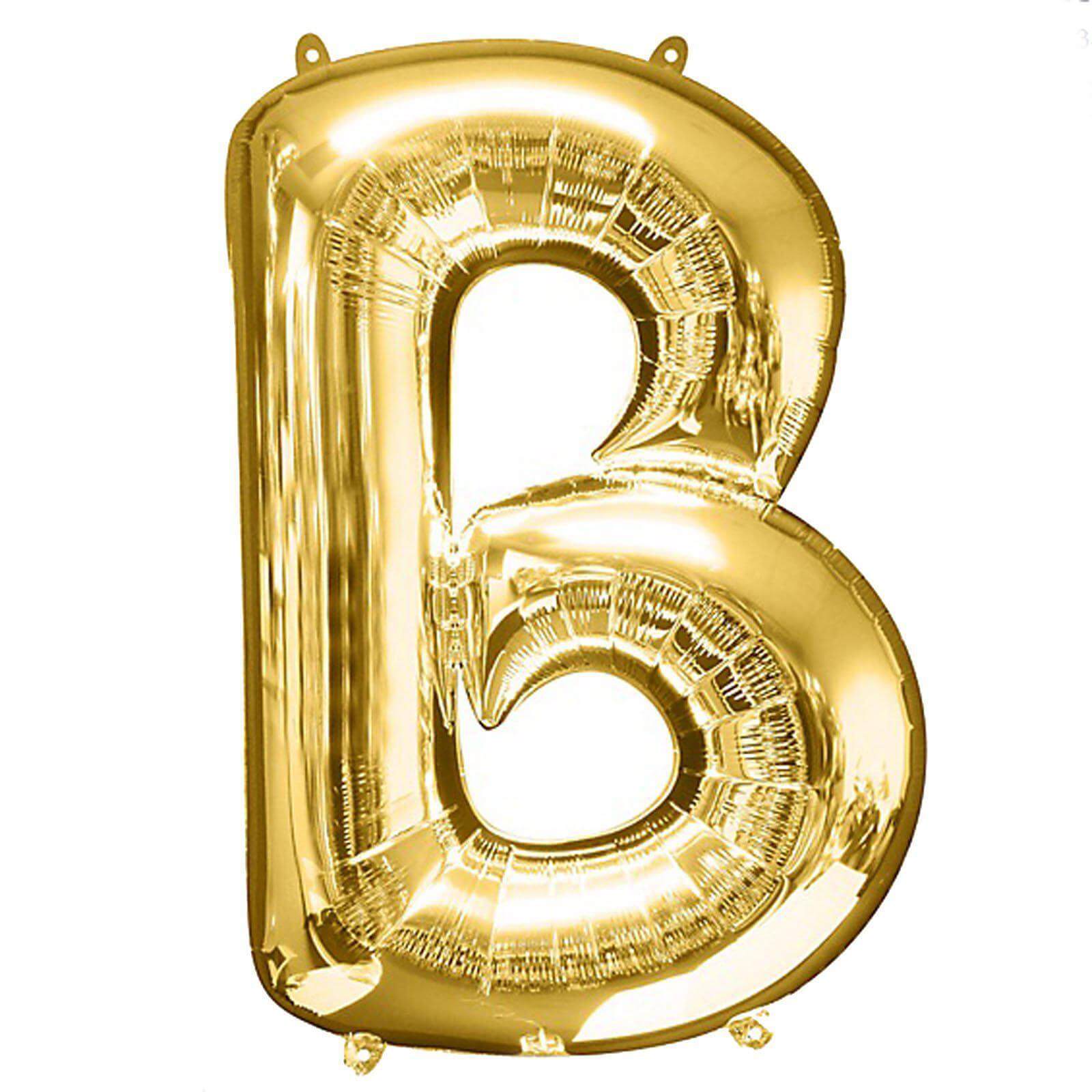 35" Gold Letter and Number Balloons, Shiny Metallic Mylar Foil Helium Air Balloons