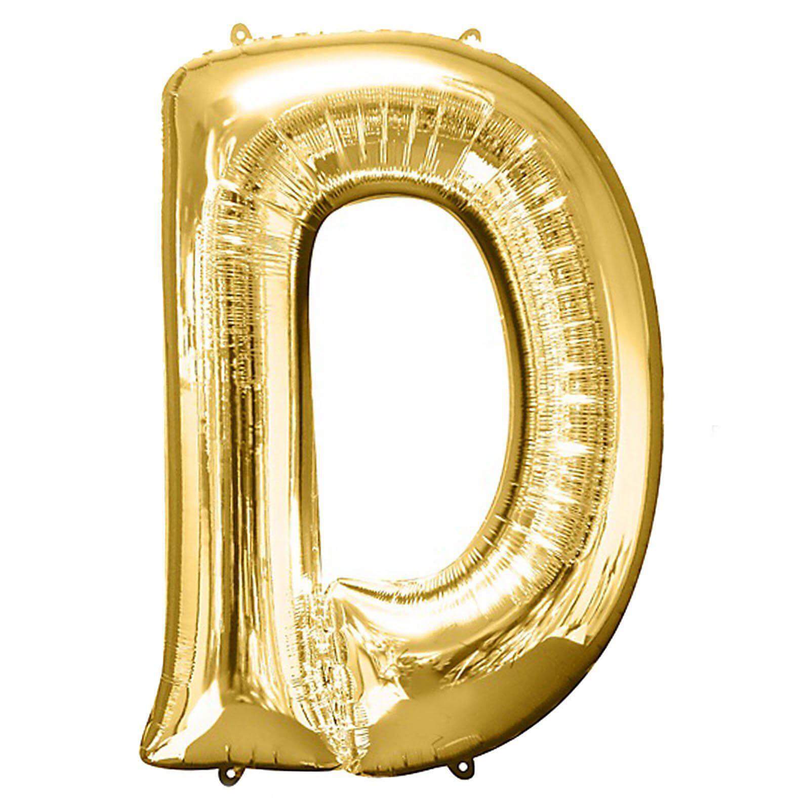35" Gold Letter and Number Balloons, Shiny Metallic Mylar Foil Helium Air Balloons