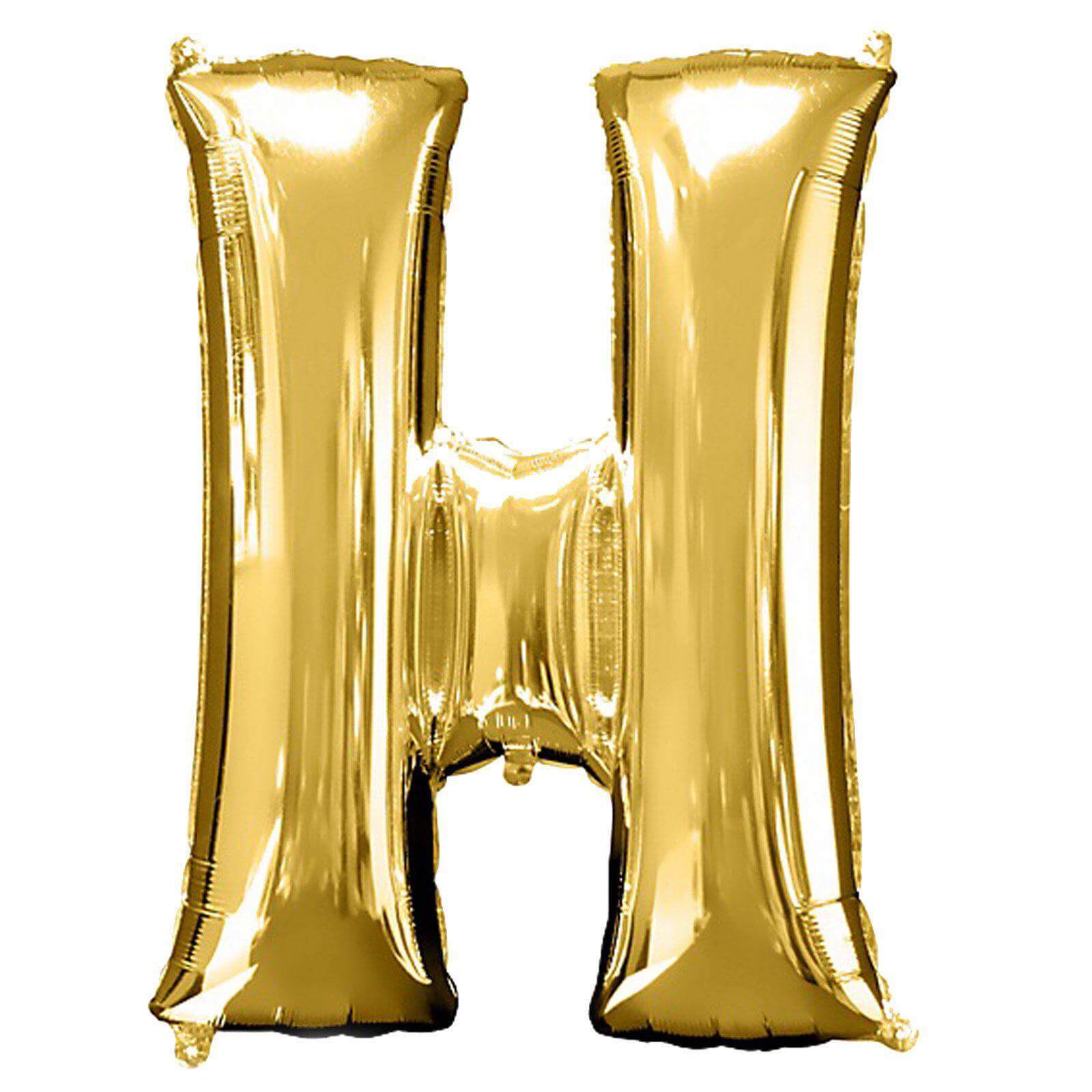 35" Gold Letter and Number Balloons, Shiny Metallic Mylar Foil Helium Air Balloons