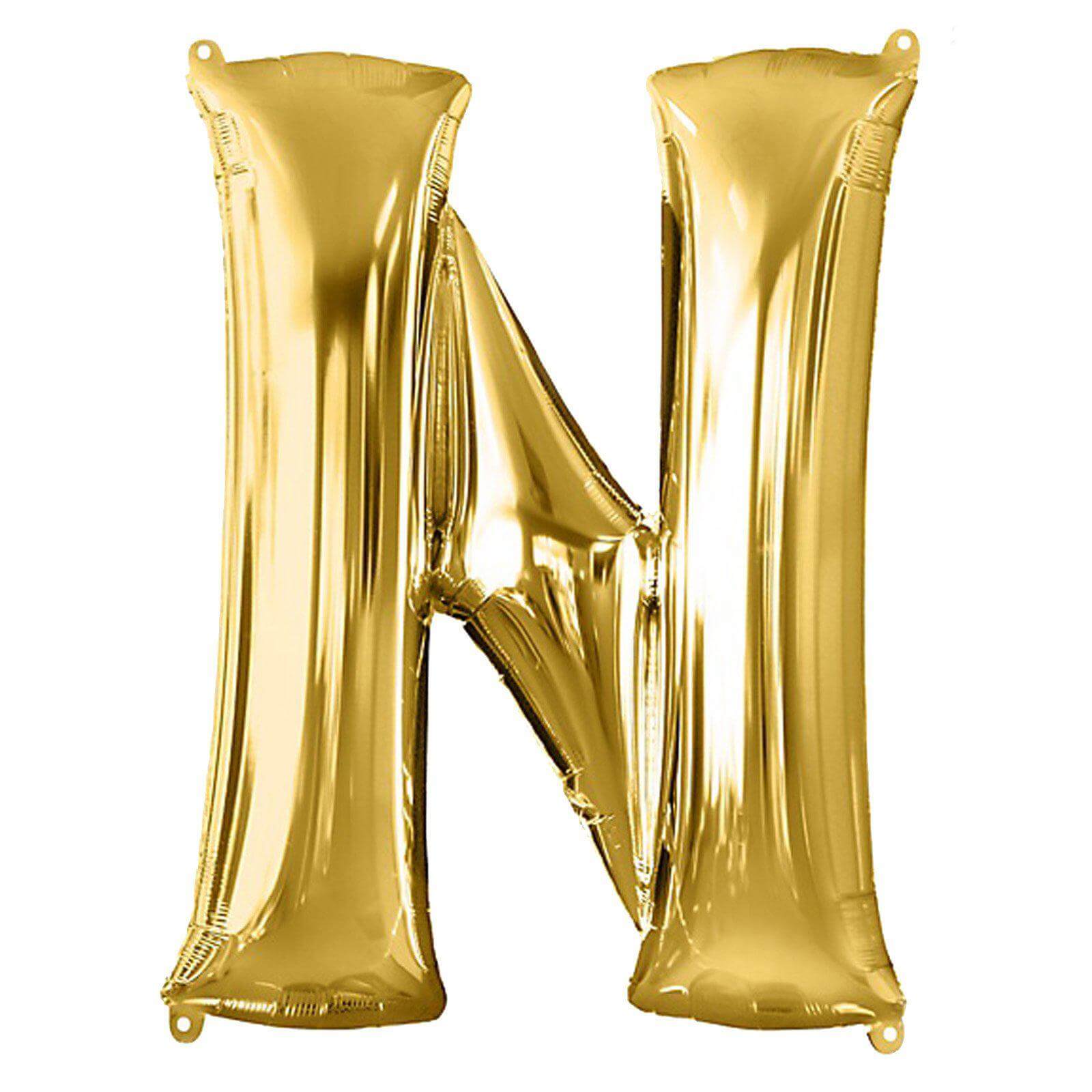 35" Gold Letter and Number Balloons, Shiny Metallic Mylar Foil Helium Air Balloons
