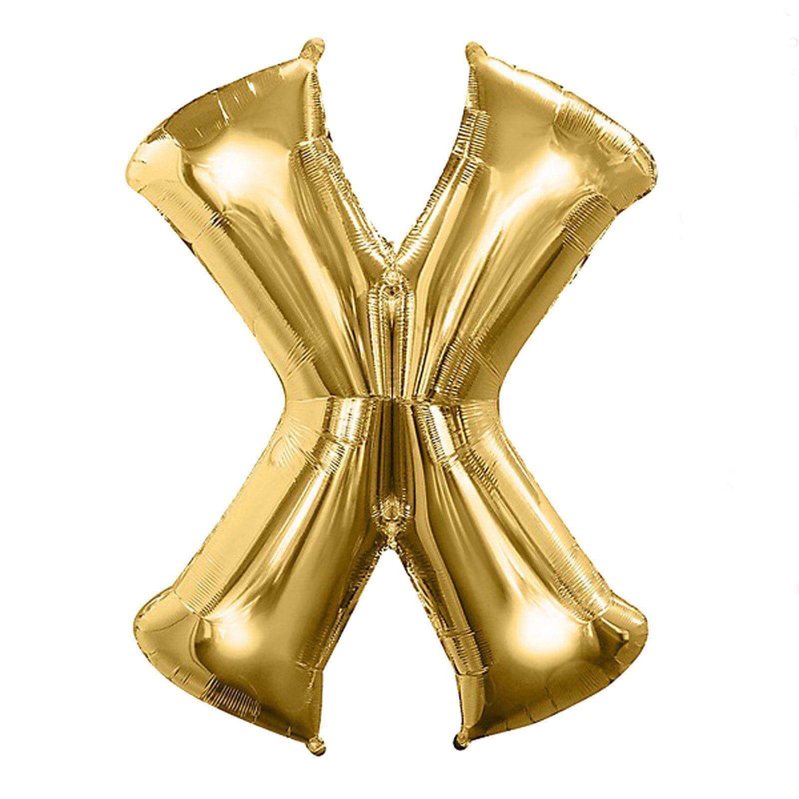 35" Gold Letter and Number Balloons, Shiny Metallic Mylar Foil Helium Air Balloons