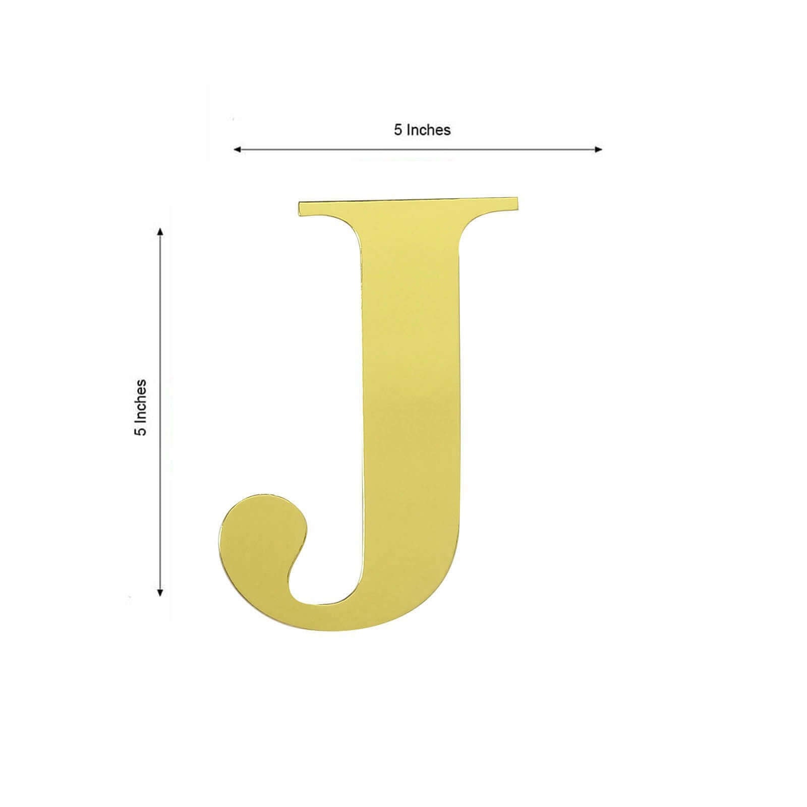 4 Pack 5" Metallic Gold Alphabet Stickers Banner, Customizable Stick on Gold Letters - J