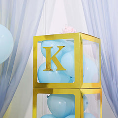 4 Pack 5" Metallic Gold Alphabet Stickers Banner, Customizable Stick on Gold Letters - K