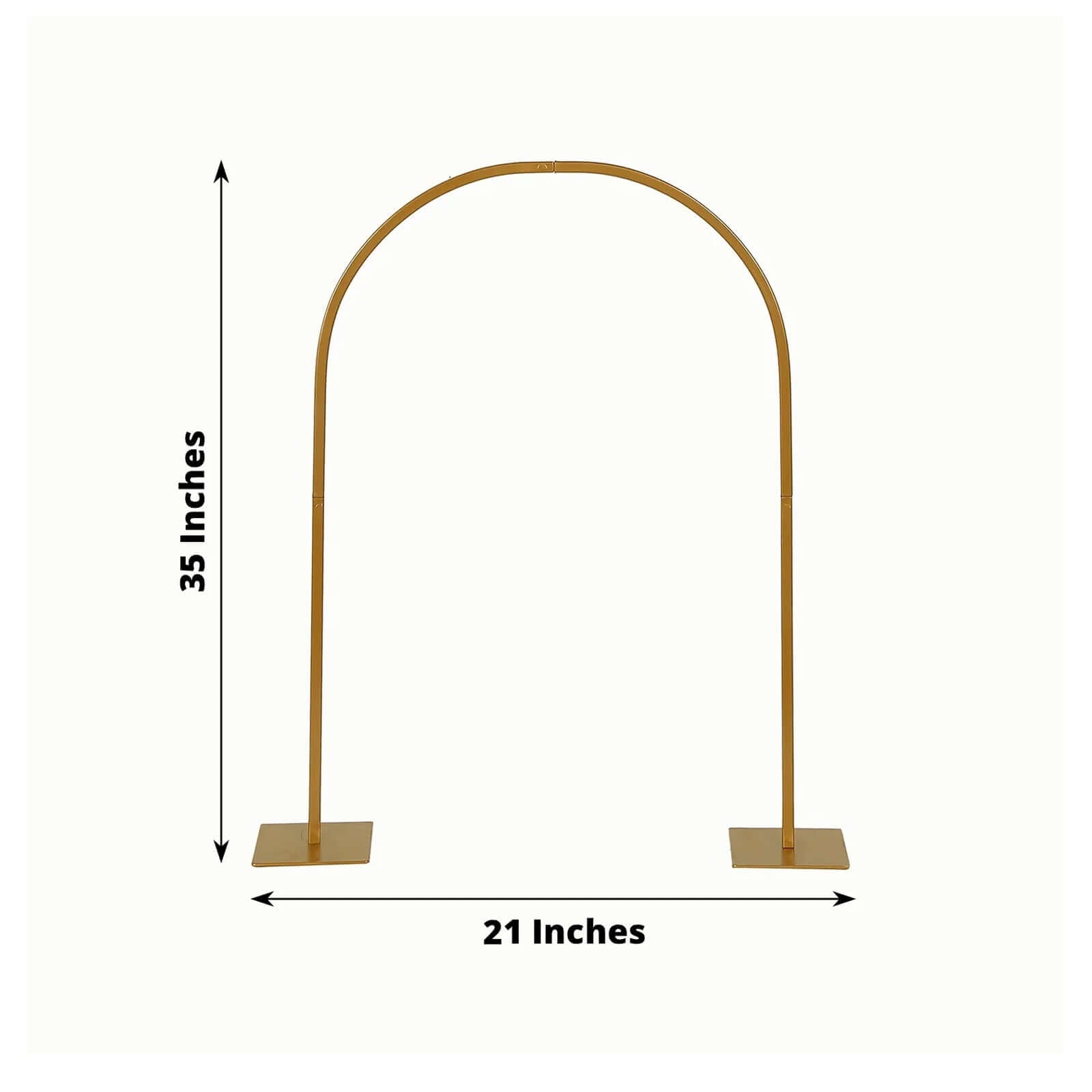 Gold Metal Chiara Arch Table Centerpiece with Rounded Top - Detachable Flower Stand Frame for Weddings 35"