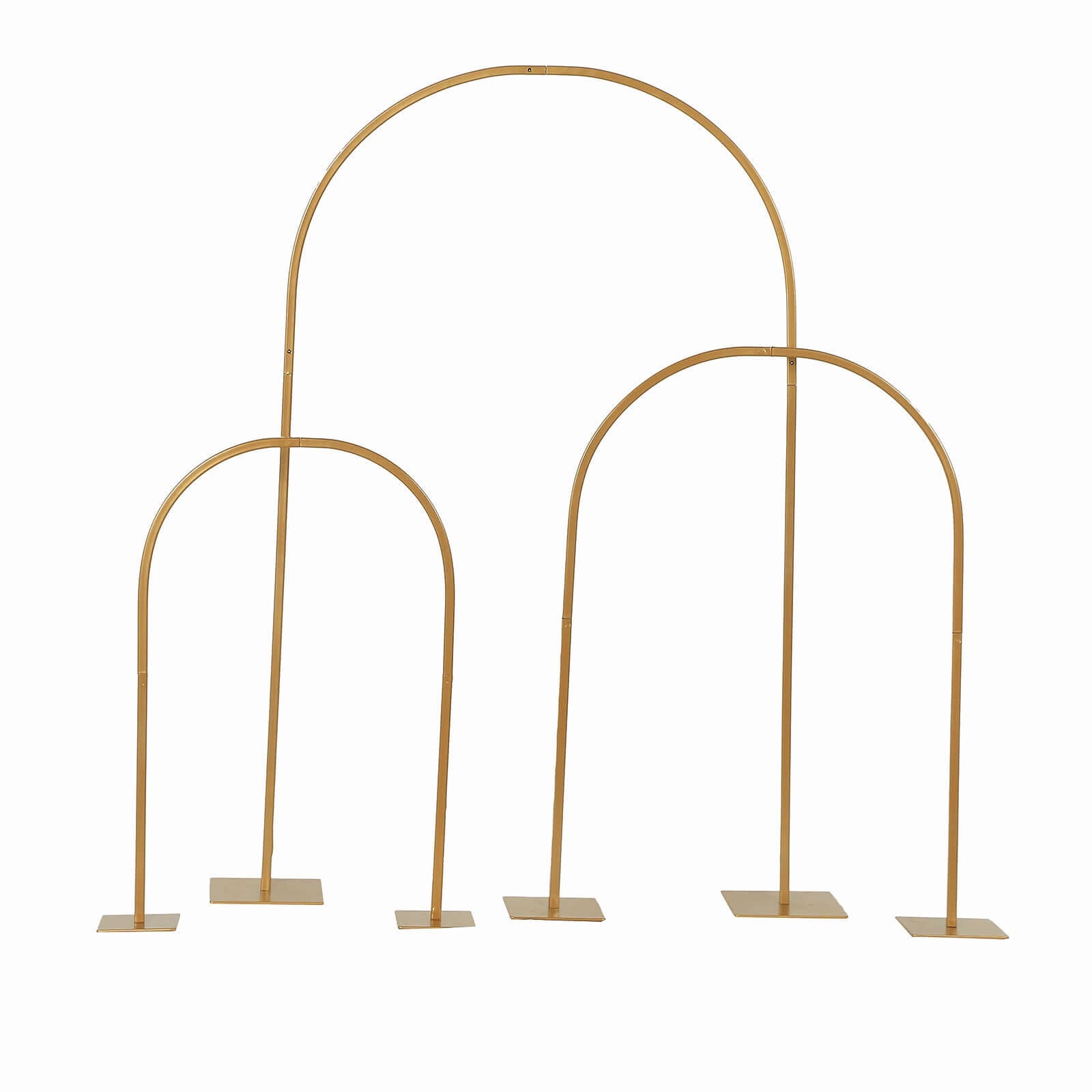 Gold Metal Chiara Arch Table Centerpiece with Rounded Top - Detachable Flower Stand Frame for Weddings 35"