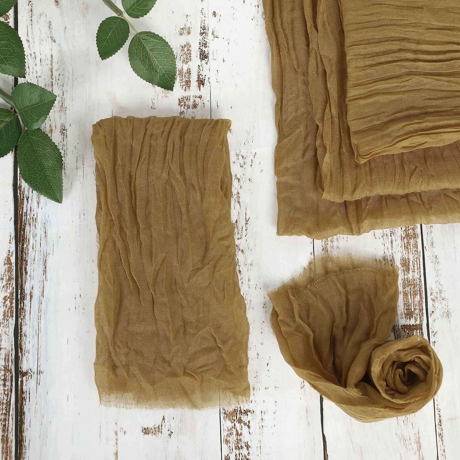 5 Pack Gauze Cheesecloth 24"x19" Napkins Gold Reusable Dinner Napkins for Boho Farmhouse Style Events