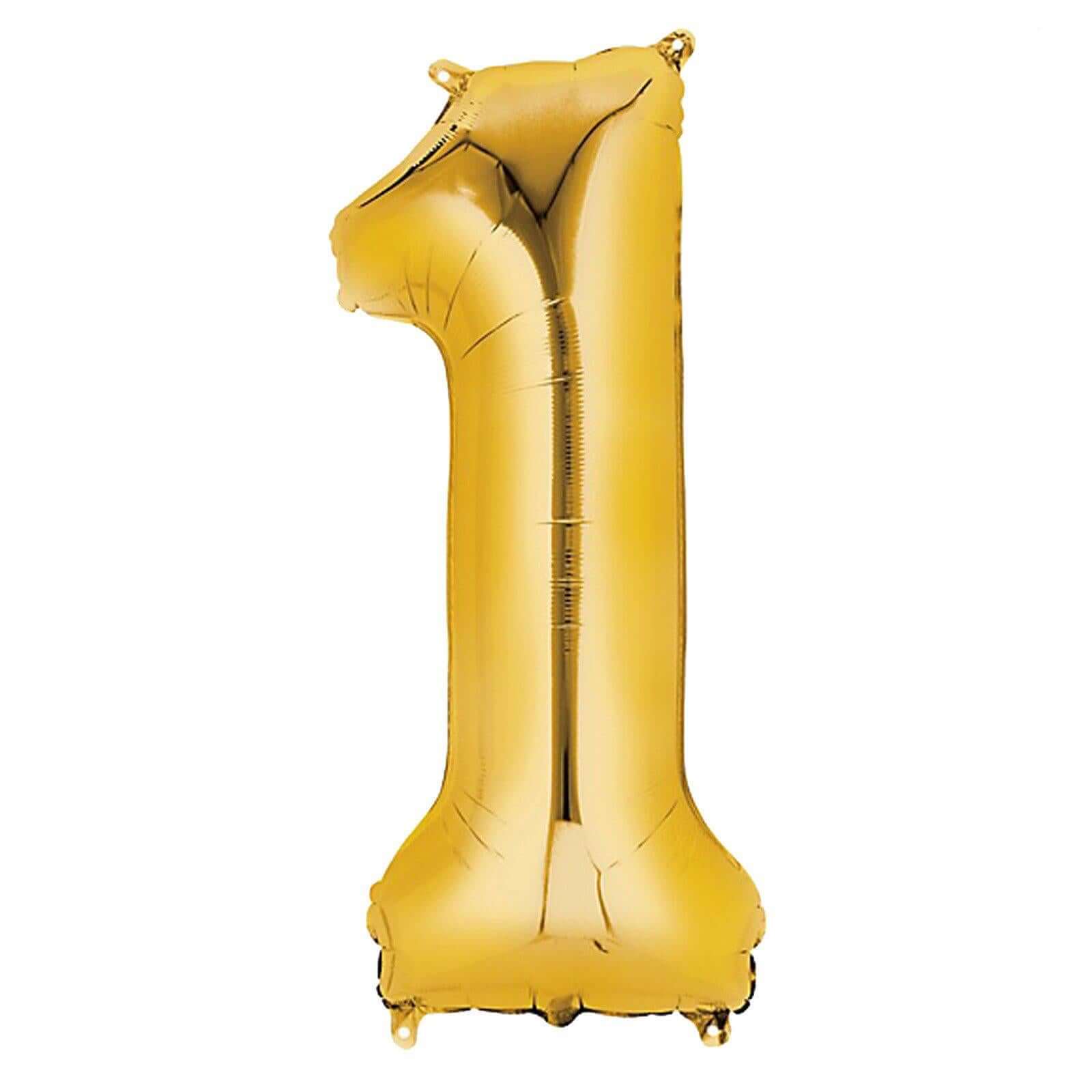 35" Gold Letter and Number Balloons, Shiny Metallic Mylar Foil Helium Air Balloons