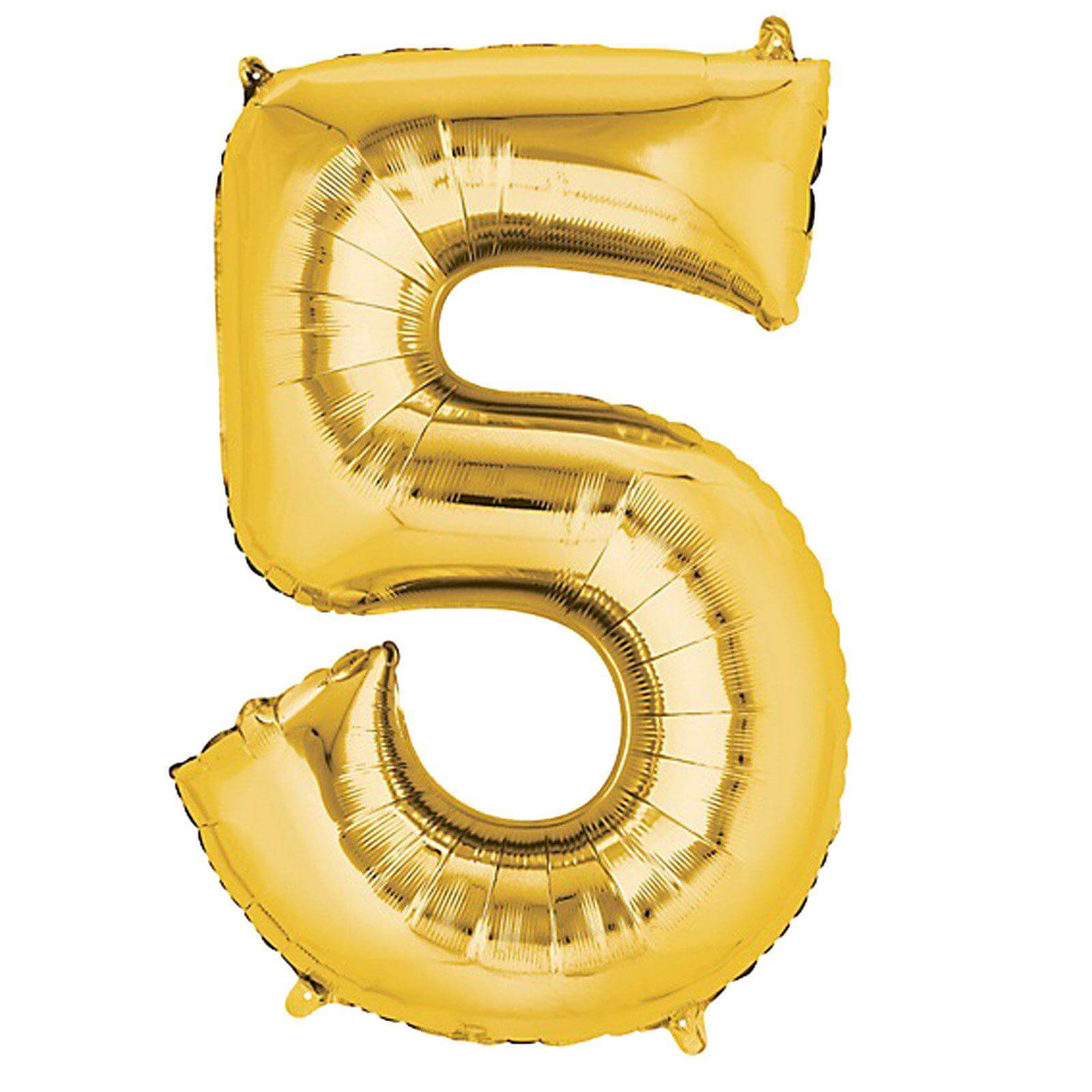 35" Gold Letter and Number Balloons, Shiny Metallic Mylar Foil Helium Air Balloons