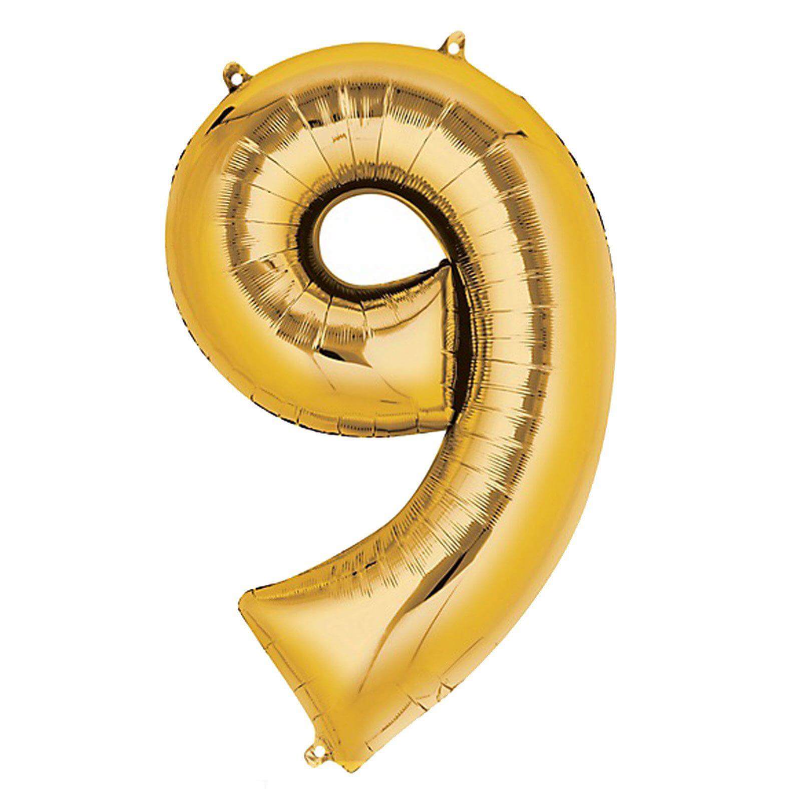 35" Gold Letter and Number Balloons, Shiny Metallic Mylar Foil Helium Air Balloons
