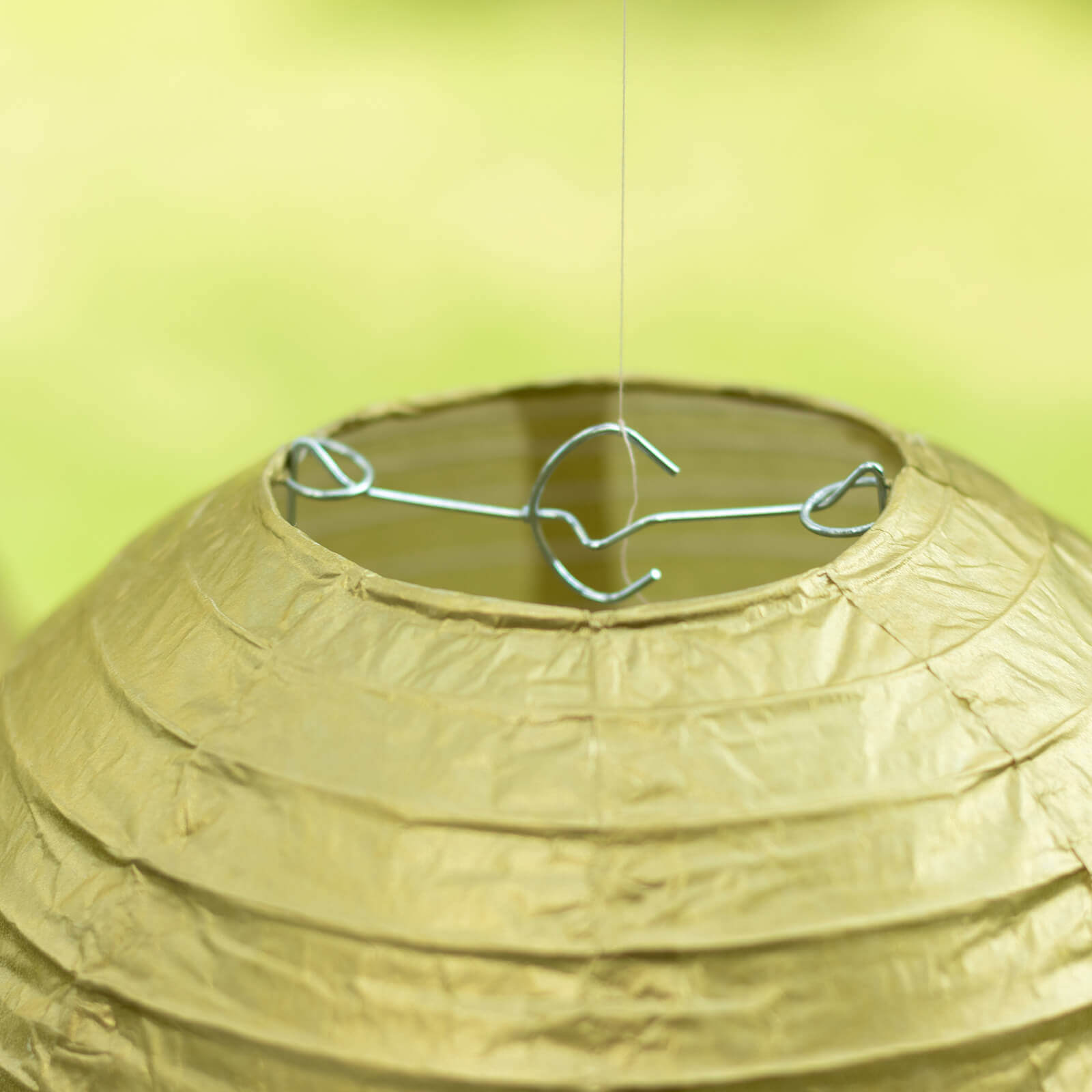 Set of 8 Gold Hanging Paper Lanterns, Decorative Round Chinese Sky Lanterns, Assorted Sizes  - 6",8",10",14"