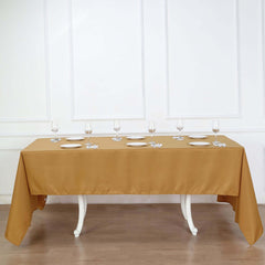 Polyester 60"x126" Rectangle Tablecloth Gold - Wrinkle-Resistant Table Cover for Weddings & Parties