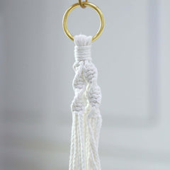 2-Pack Hanging Planter Baskets with Tassels Ivory Boho Design - Cotton Rope Indoor Decorative Flower Holders
