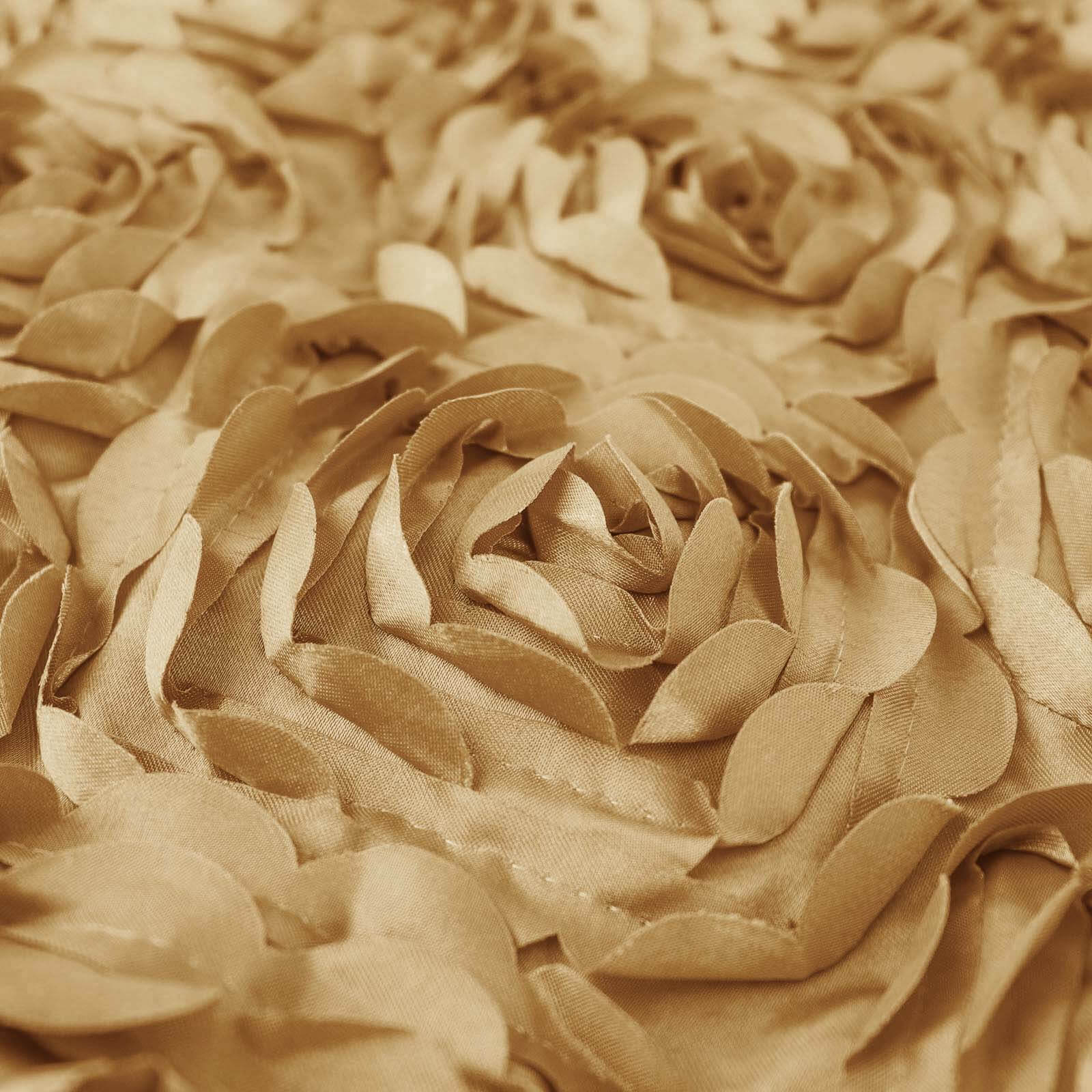 Spandex Chair Cover Gold for Folding Chairs - Durable Stretch Fitted Slipcover with Satin Rosette Design