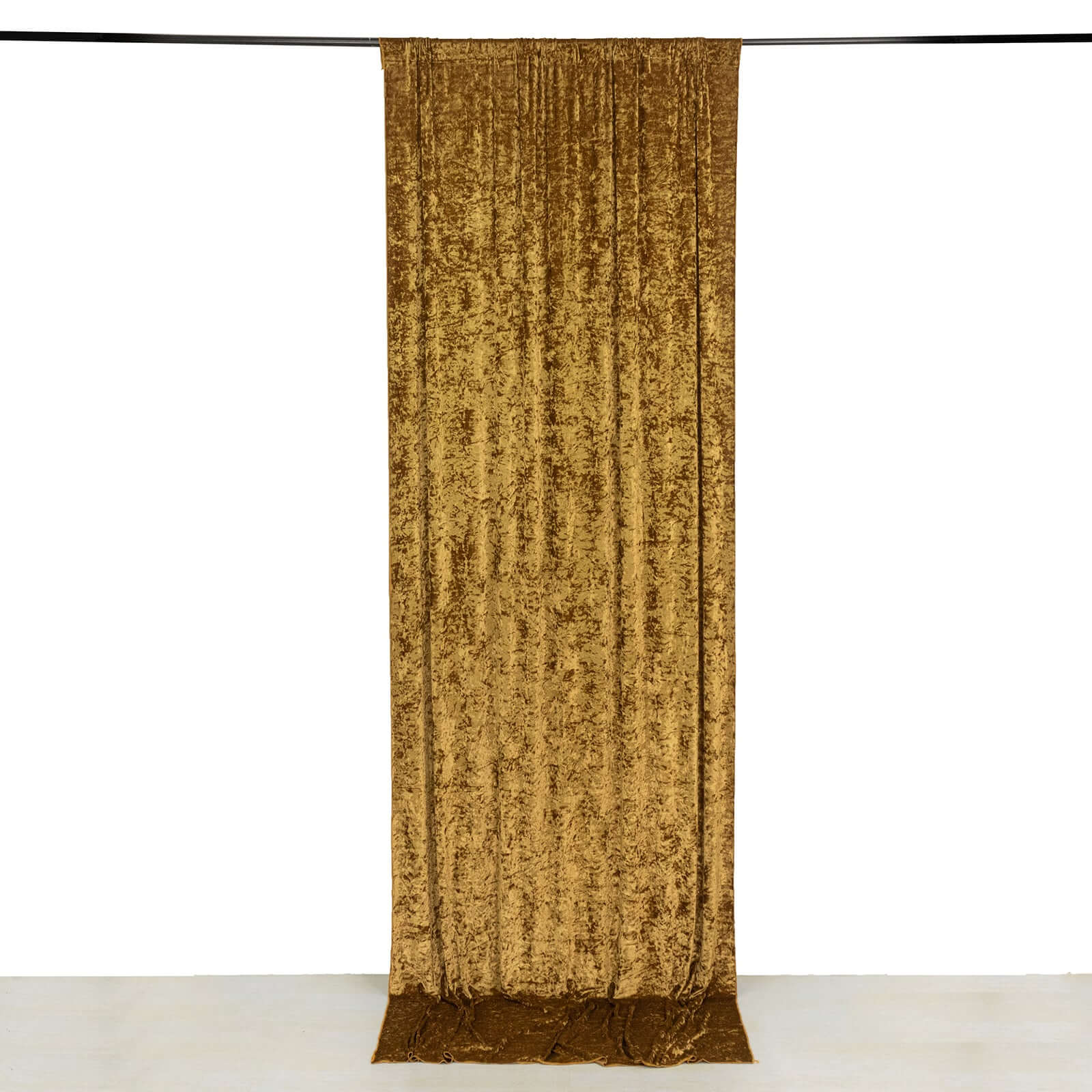 Gold Crushed Velvet Backdrop Curtain – 5ft x 12ft Event Drape with Rod Pocket, Privacy Panel for Photo Booths & Events