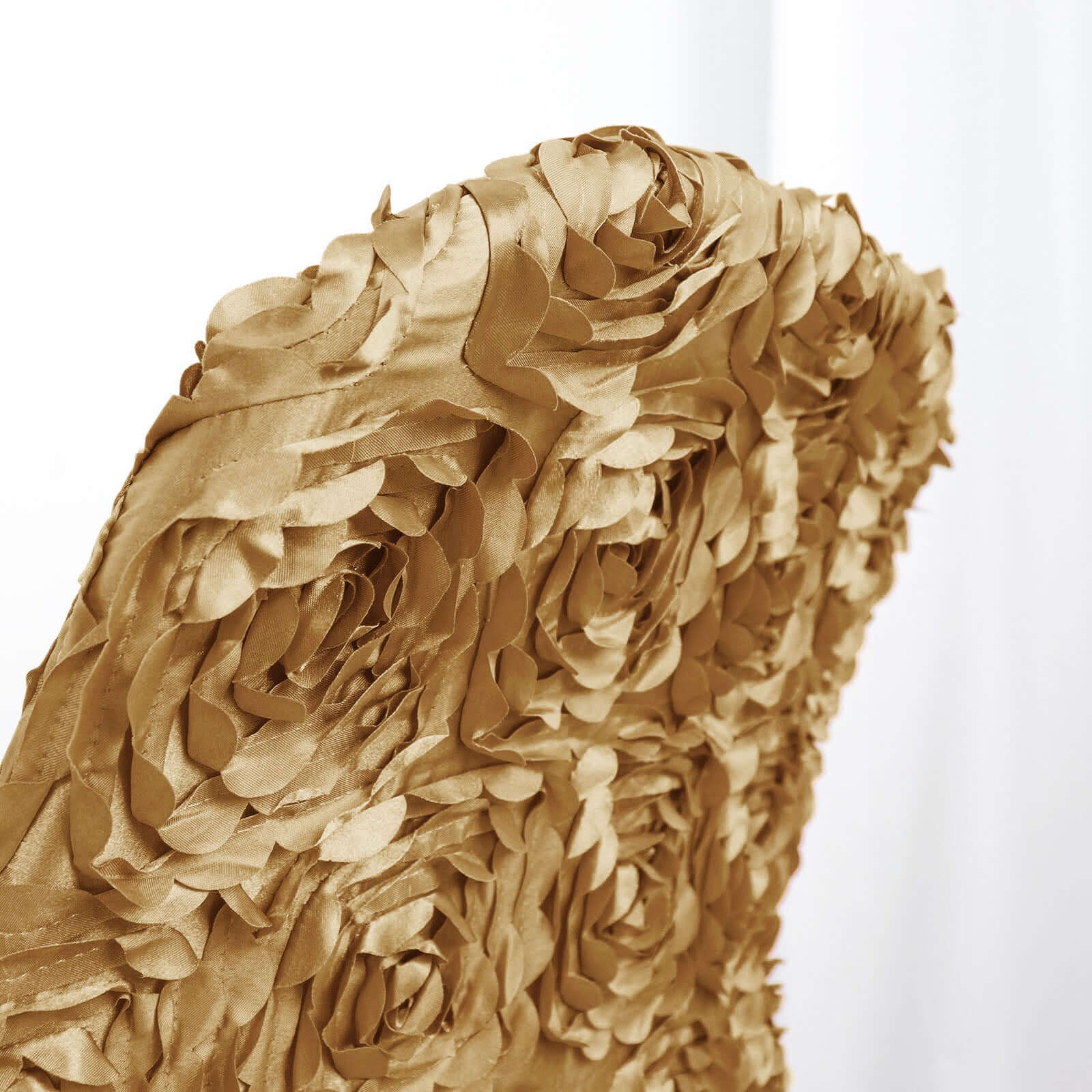 Spandex Chair Cover Gold for Folding Chairs - Durable Stretch Fitted Slipcover with Satin Rosette Design