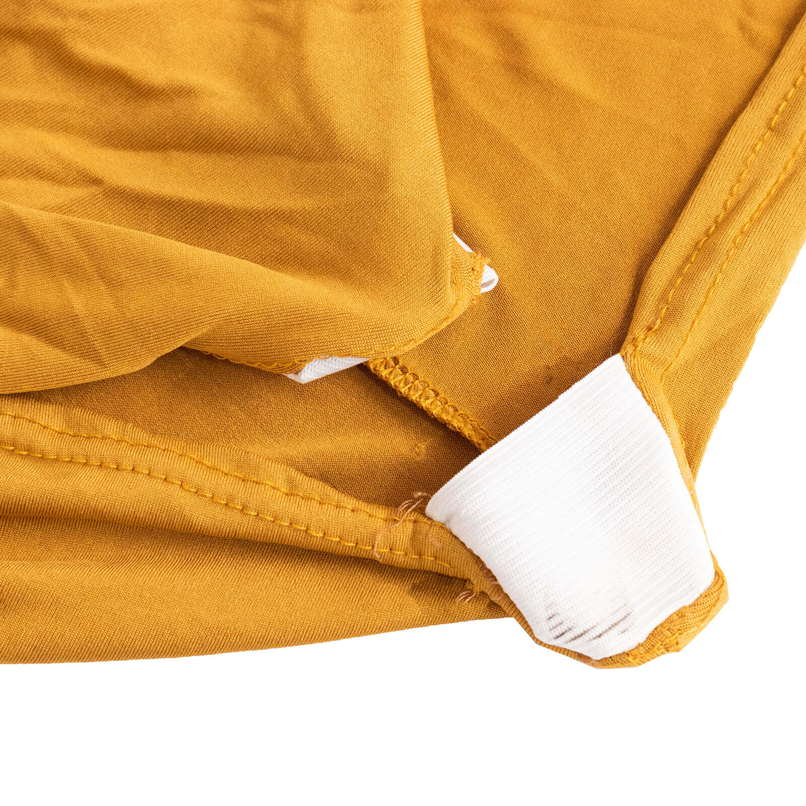 Stretch Spandex Chair Cover Gold for Folding Chairs - Enhanced Style & Secure Fit Slipcover with Stunning Silver Rhinestone Buckled Sash Band