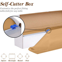 Plastic Table Cover Roll Gold with Slide Cutter - Customizable Disposable Tablecloth Roll 54"x300ft