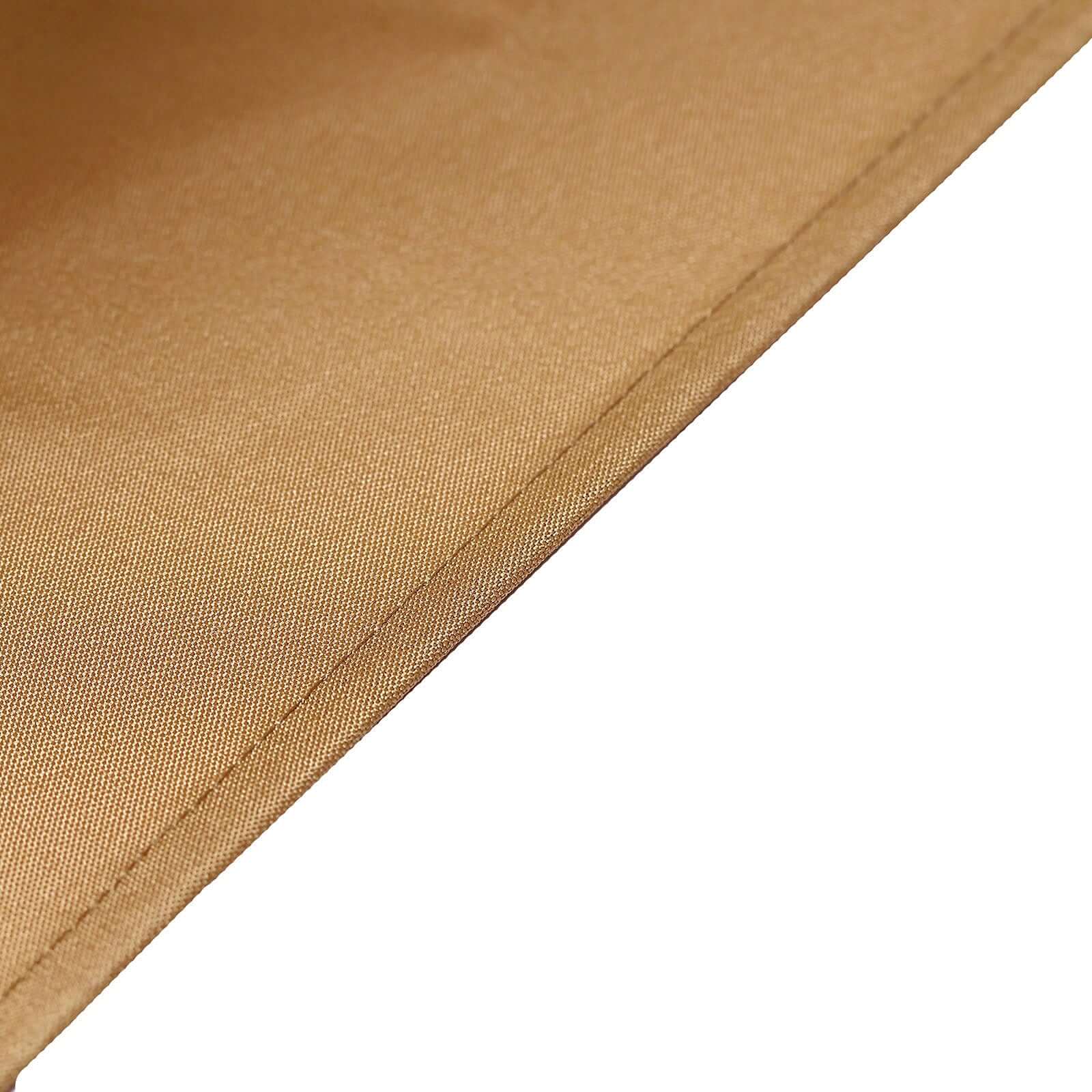 Fitted Polyester 96"x30" Rectangle Tablecloth Gold - Durable and Easy to Maintain Table Cover for Events for Trade Shows, Catering & Events