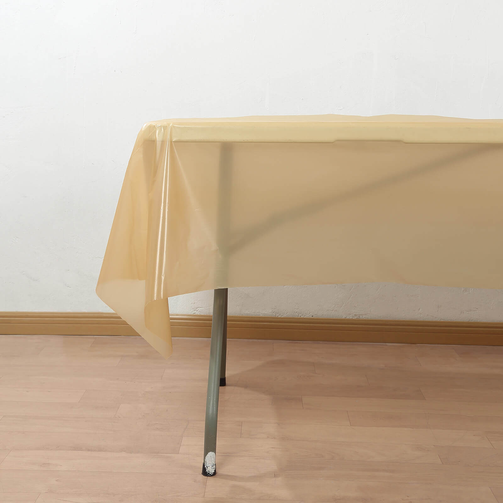 Plastic Table Cover Roll Gold with Slide Cutter - Customizable Disposable Tablecloth Roll 54"x300ft