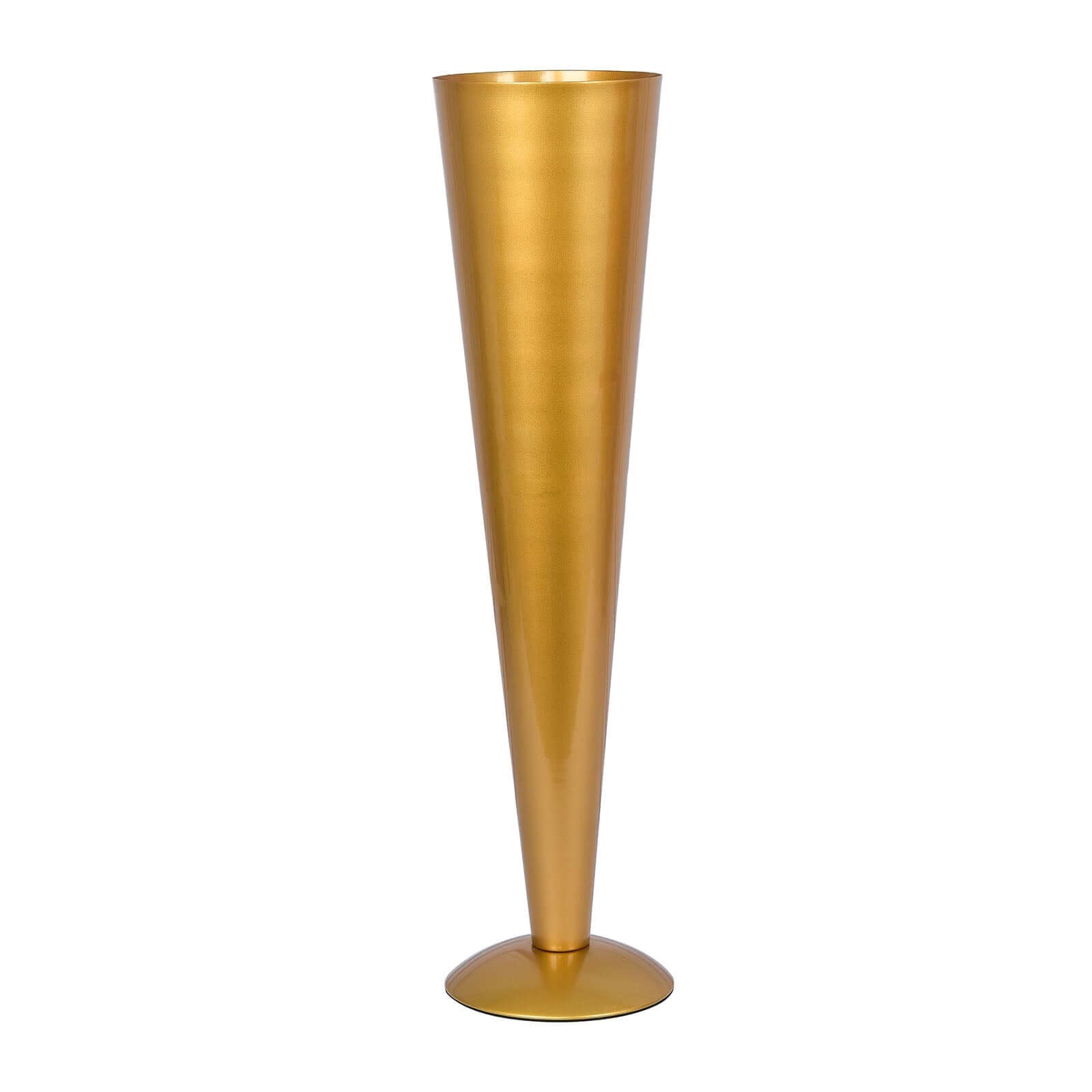 Metal Trumpet Vase Brushed Gold - Durable Design for Stylish Wedding Decor 28"