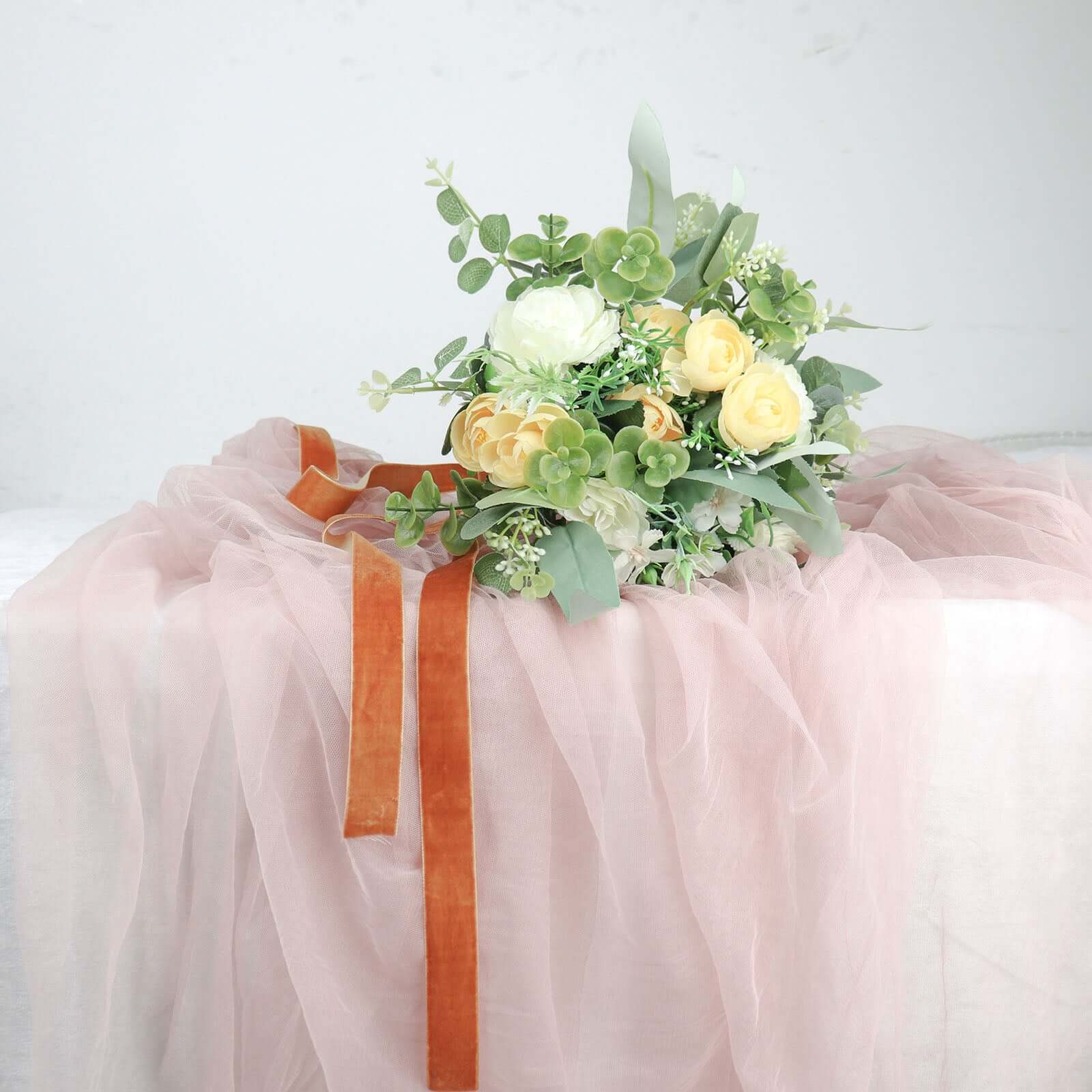 10 Yards Gold 1" Velvet Single Faced Ribbon Spool, DIY Craft Supplies, Velvet and Nylon Ribbon Roll