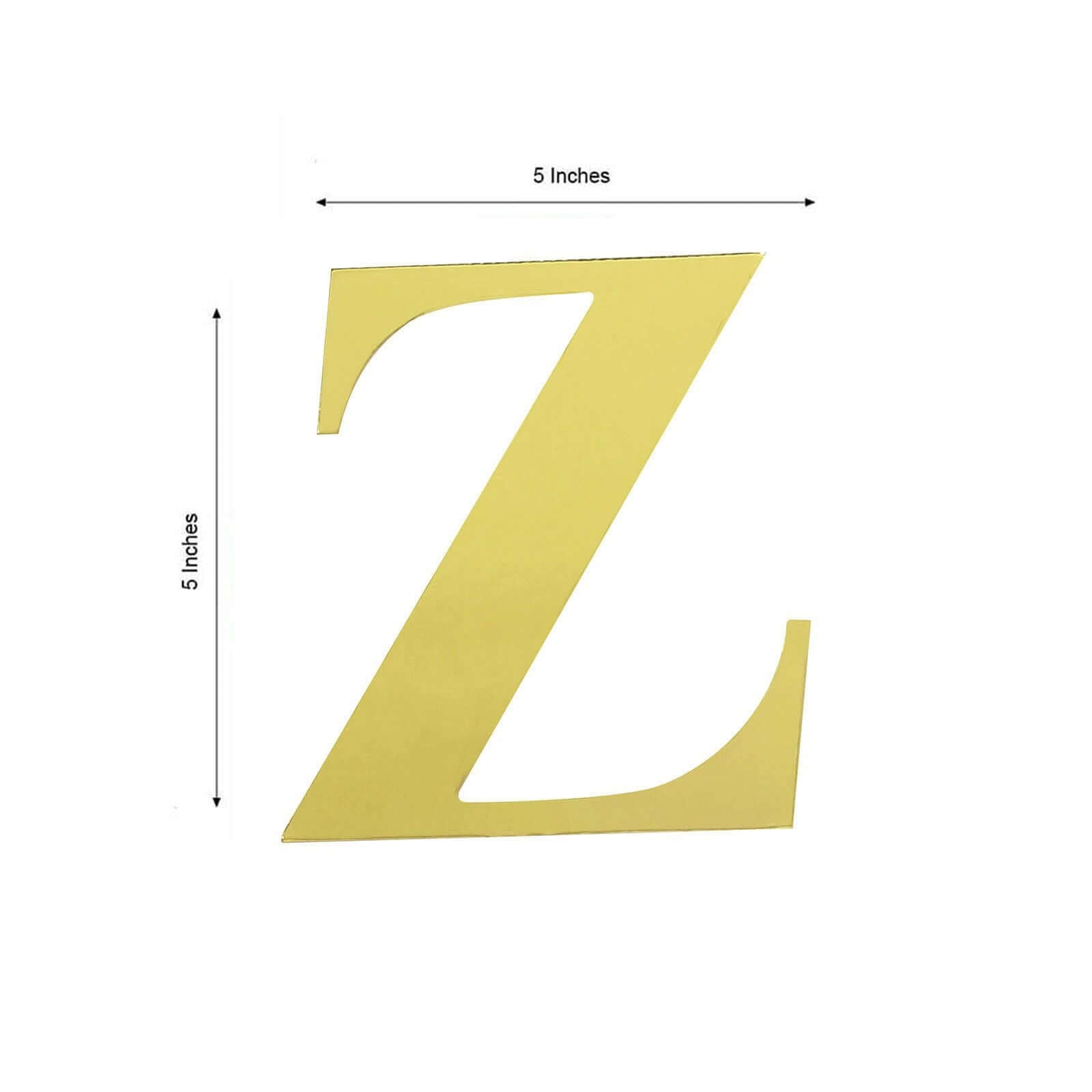 4-Pack Stickers Banner Custom Alphabet "Z" Design Gold - Text Stick-On Decorative Letters 5"