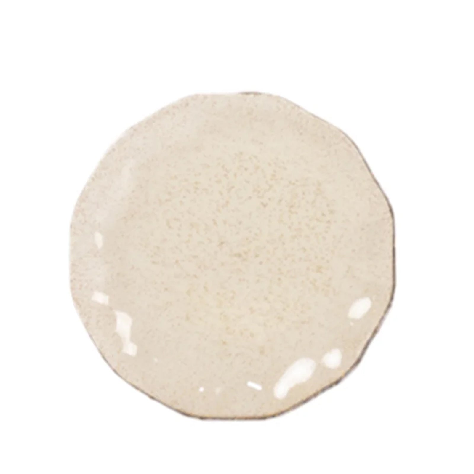 10-Pack Plastic Round 6" Dessert Plates in Gold Glitter with Ruffled Rim - Transparent Sturdy Disposable Salad Appetizer Dinnerware