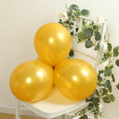 50 Pack Gold Biodegradable Balloons, 12" Thickened Extra Strong Eco-friendly Latex Helium Party Balloons