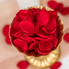 400-Pack Rose Petals Life-Like Flower Confetti Red Matte Silk Round - Perfect for Event Tables 2"