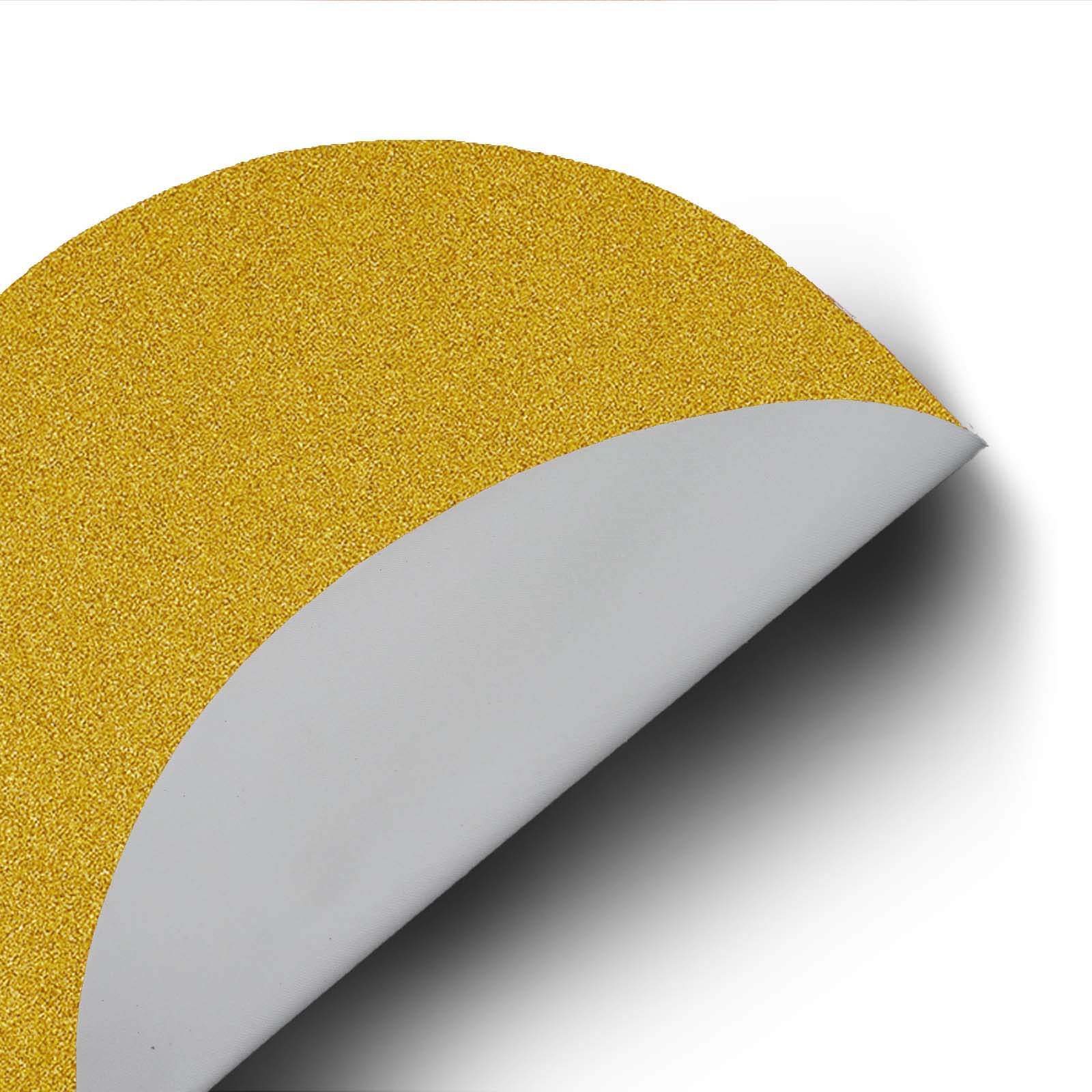 6-Pack Placemats Glitter Design Gold Sparkle Round - Non-Slip Decorative Dining Table Mats 13"