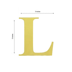 4 Pack 5" Metallic Gold Alphabet Stickers Banner, Customizable Stick on Gold Letters - L