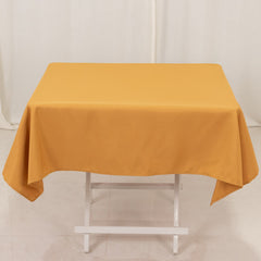 Premium Polyester 54"x54" Square Tablecloth Gold - Stain and Wrinkle-Resistant 220GSM Finish for Weddings & Events