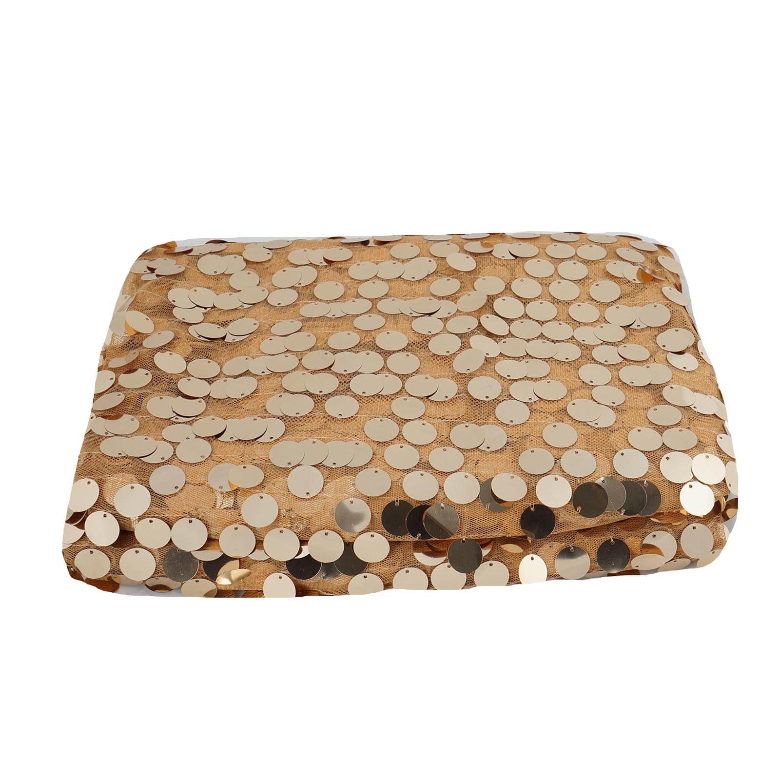 54"x4 Yards Gold Big Payette Sequin Fabric Roll, Mesh Sequin DIY Craft Fabric Bolt