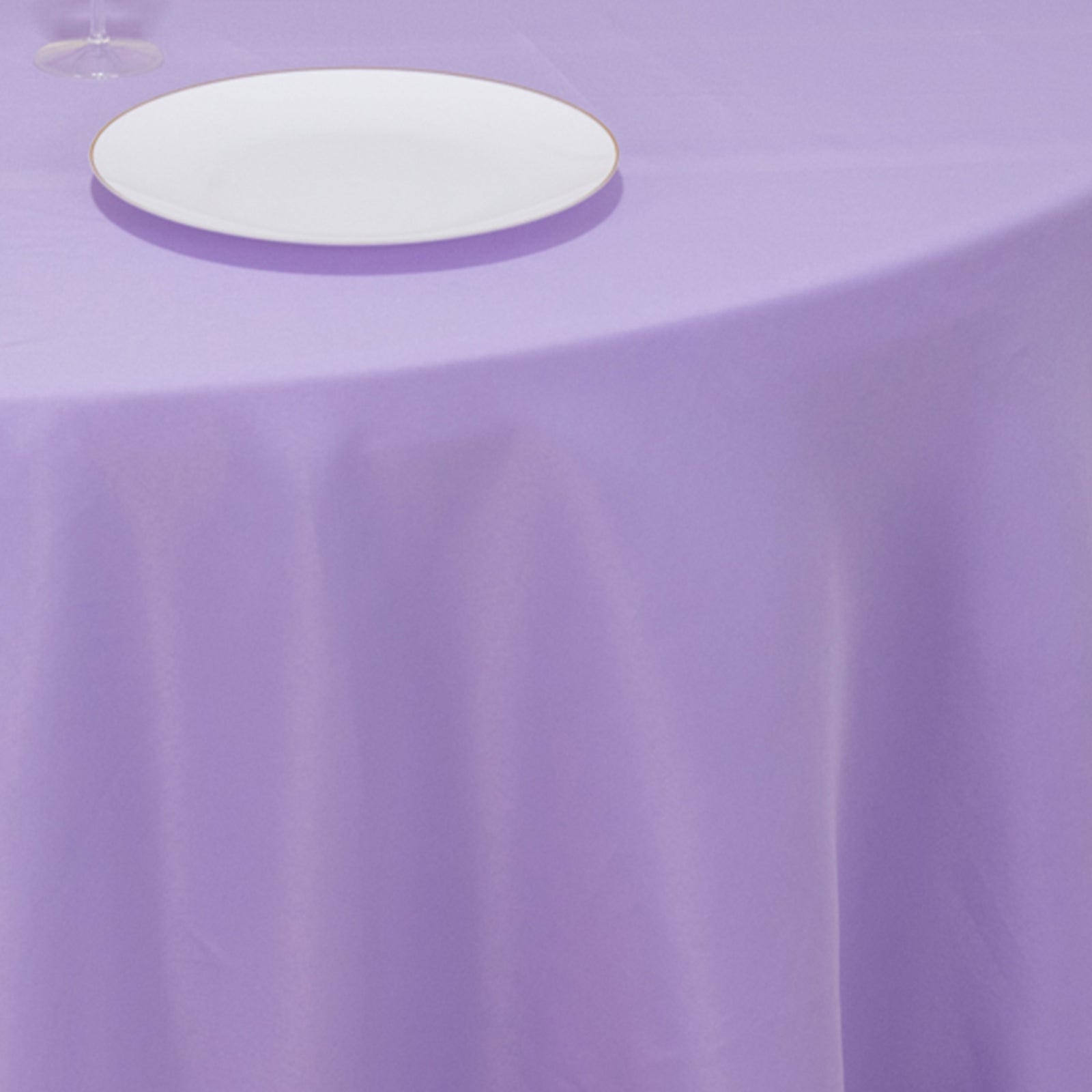 Premium Polyester 120" Round Tablecloth Lavender Lilac - Seamless 220GSM Wrinkle-Resistant Table Cover
