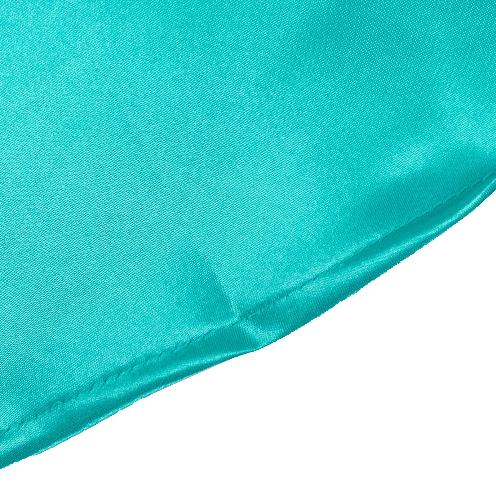 Satin 132" Round Tablecloth Turquoise - Stylish Seamless Table Cover