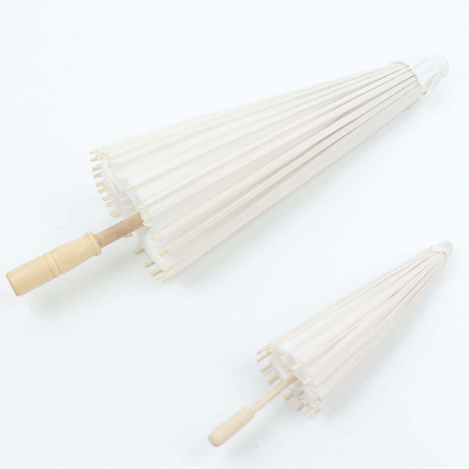 4-Pack Paper and Bamboo Parasol Umbrellas White - Decorative Centerpieces and Bridal Shower Photo Props 16"