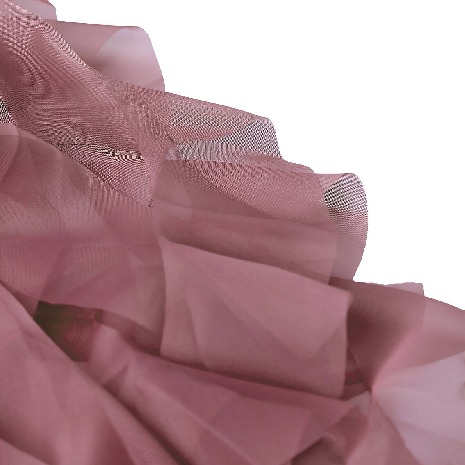 Chiffon Chair Sash with Curly Design Mauve Cinnamon Rose - Stylish Chair Decorations