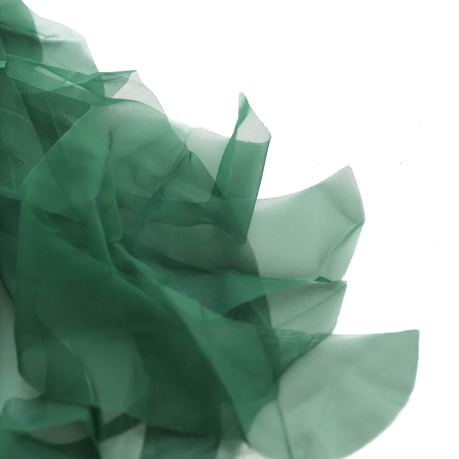 Chiffon Chair Sash with Curly Design Hunter Emerald Green - Stylish Chair Decorations