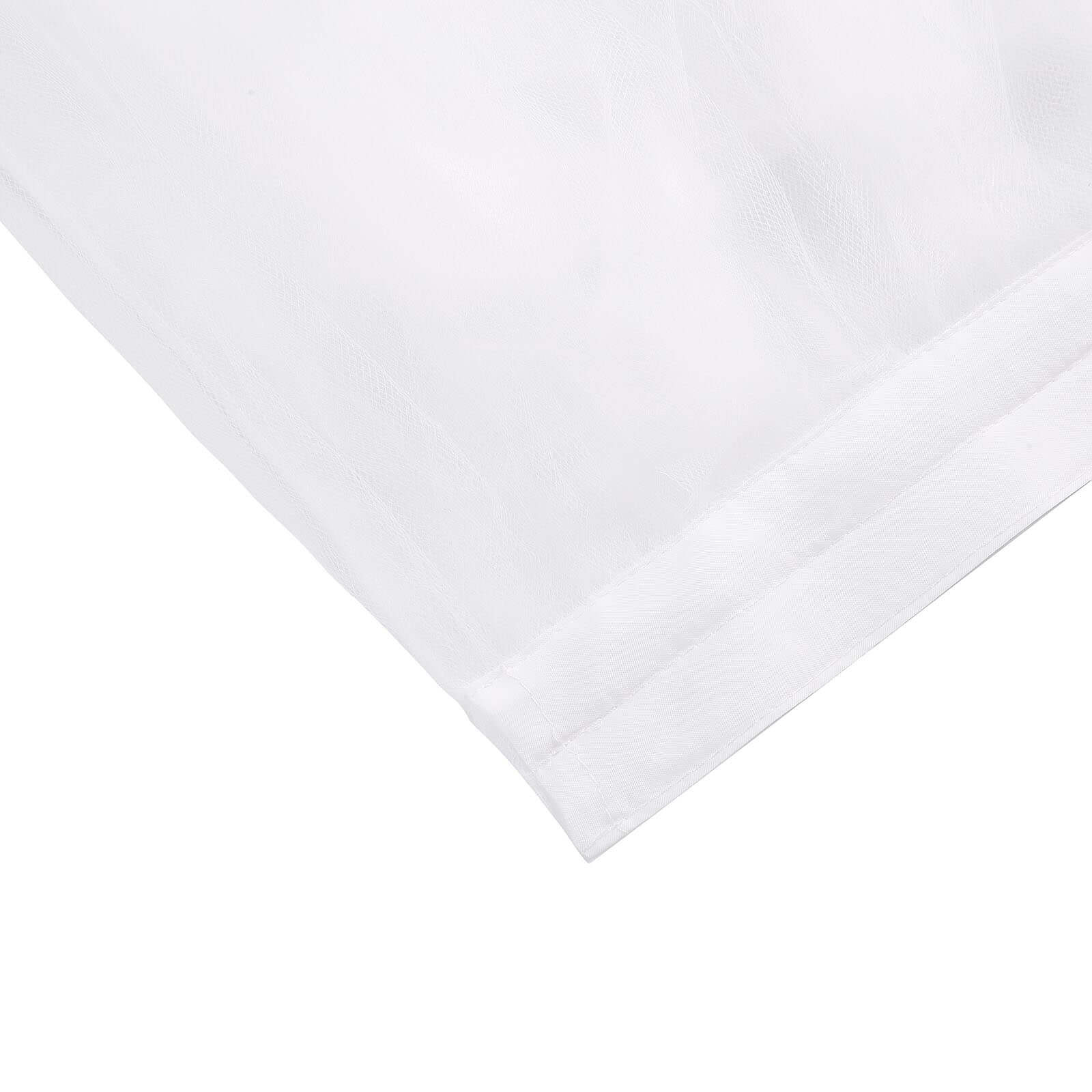 Tulle 14ft Table Skirt White - 4 Layer Pleated Tutu Chic & Soft Event Table Cover
