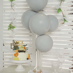 25 Pack 10" Matte Gray Double Stuffed Prepacked Latex Party Balloons