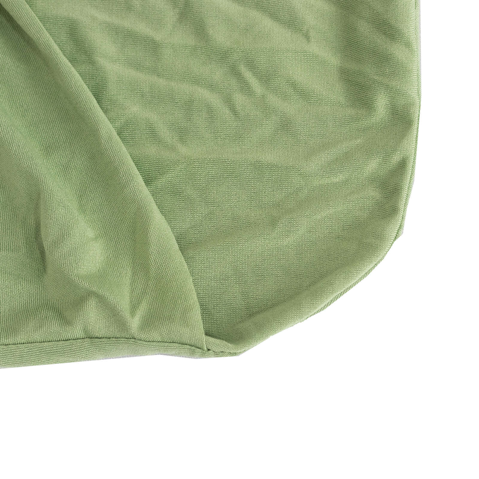 Spandex Chair Cover with Silver Rhinestone Buckled Sash Band Sage Green - Stretch Fitted Slipcover